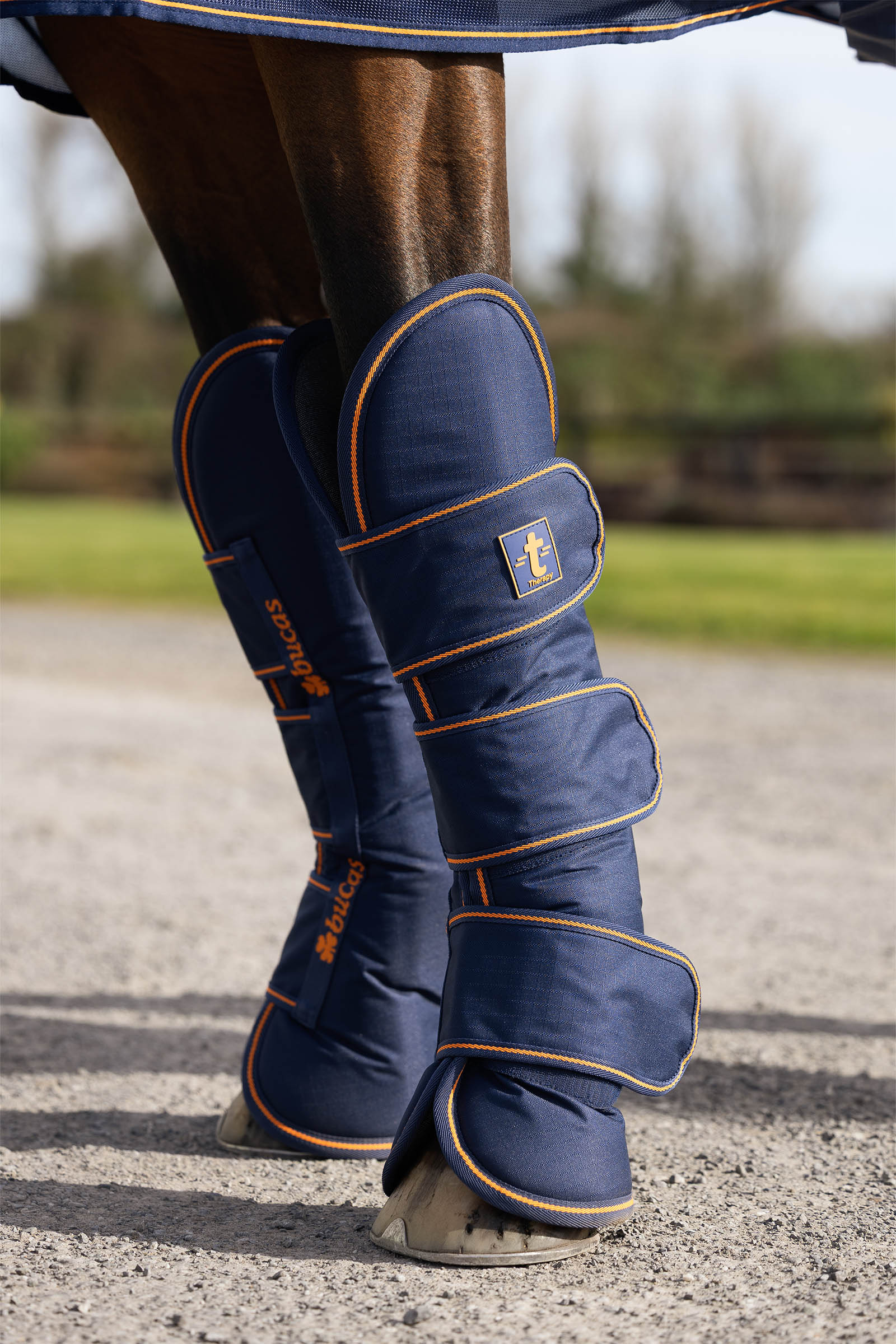 navy/ Orange Bucas Therapy Travel Boots (Set of 4)