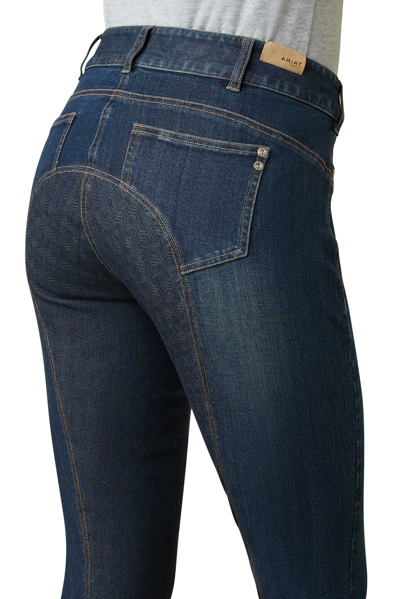 Ariat Halo Denim Pantalon d&rsquo;&eacute;quitation femme avec fond int&eacute;gral
