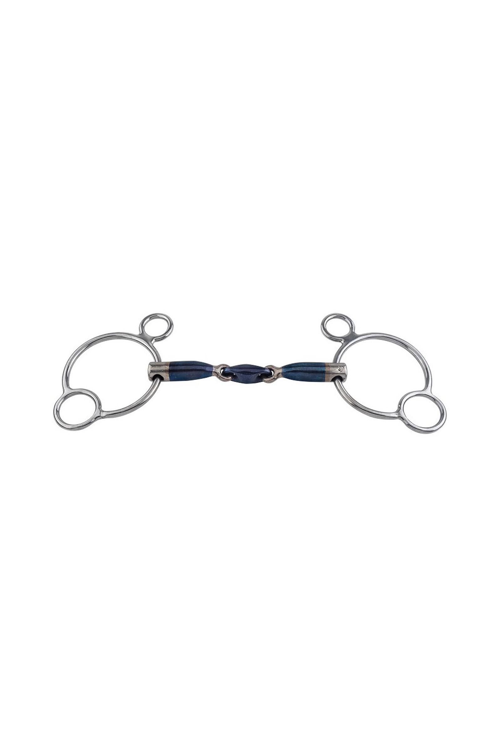 Mors Trust Equestrian Acier Doux Bleu Salivant Anneaux 2,5 Pessoa Double Brisure