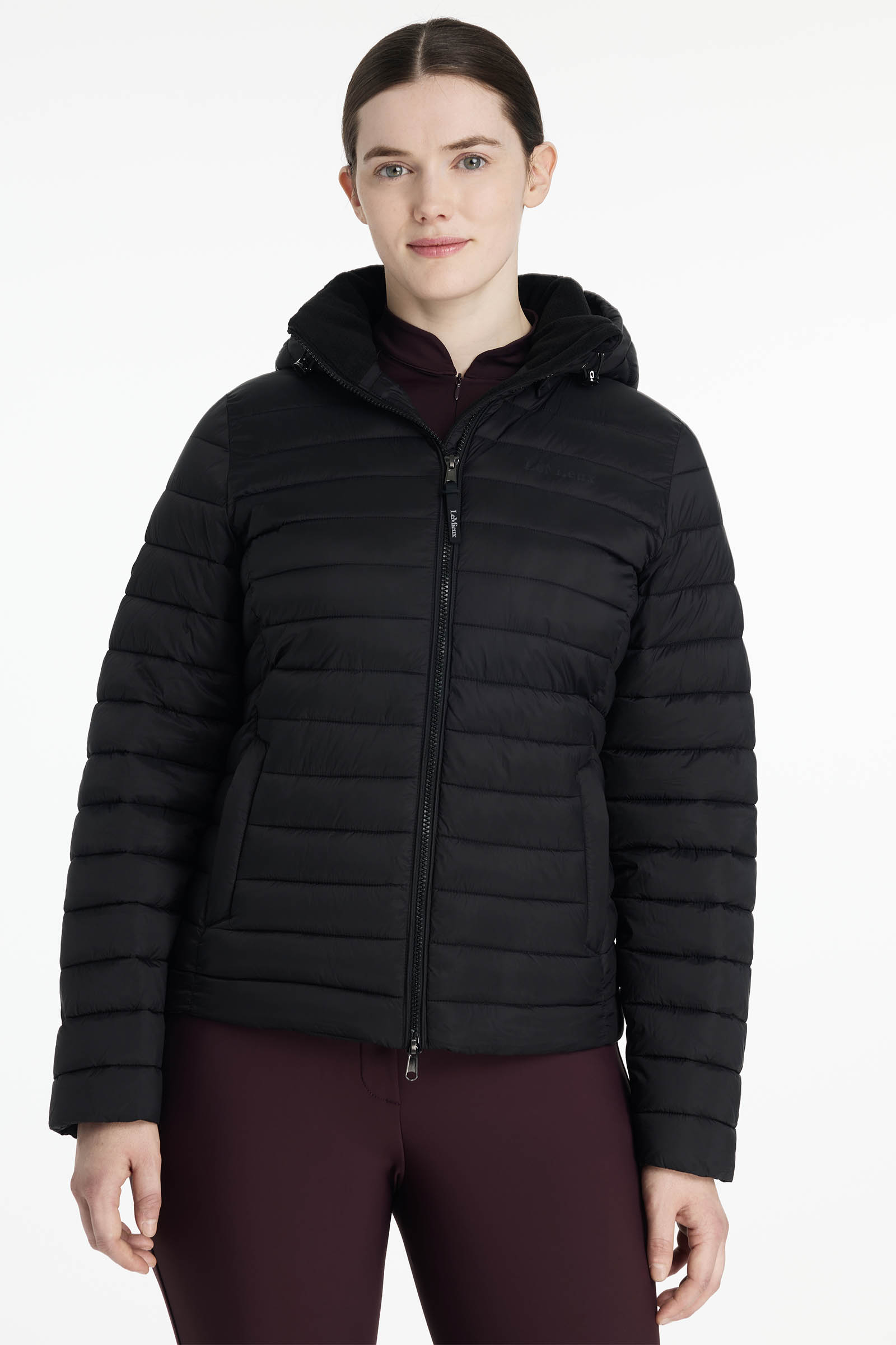 Black LeMieux Rose veste matelassée à capuche pour femme
