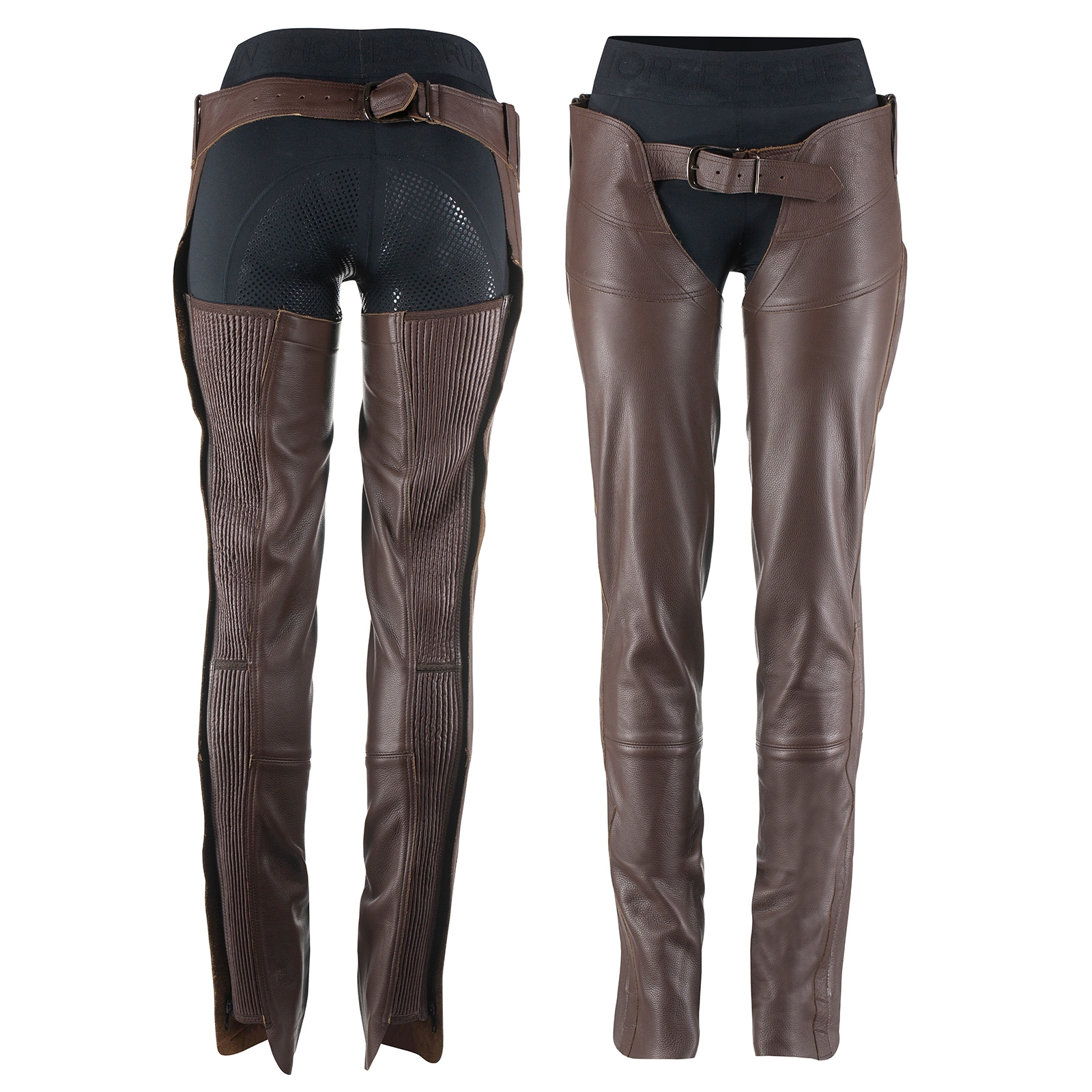 Marron foncé Horze Blake Chaps longue en cuir 