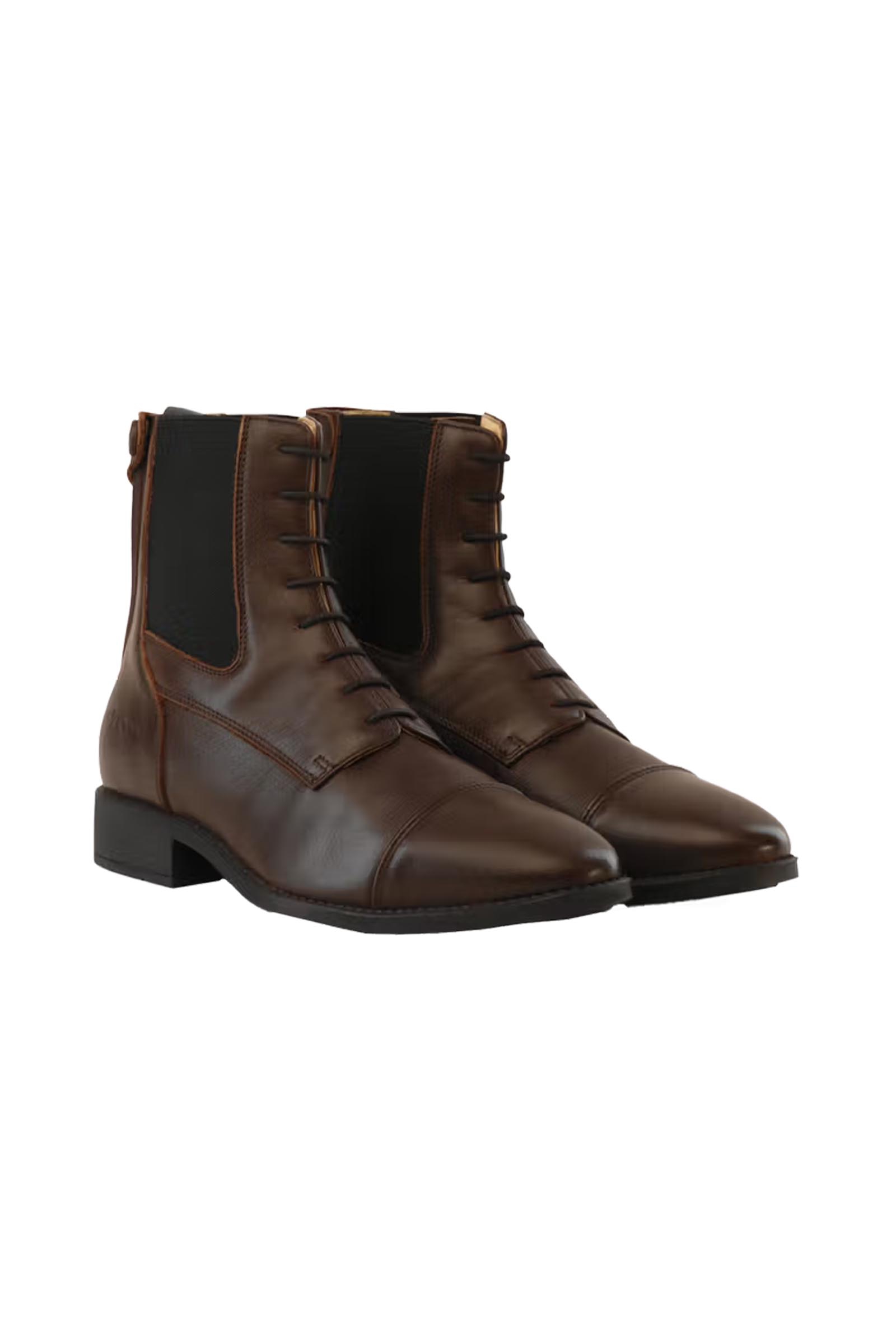Brown Dy'on boots avec lacets frontaux et zip arri&egrave;re  