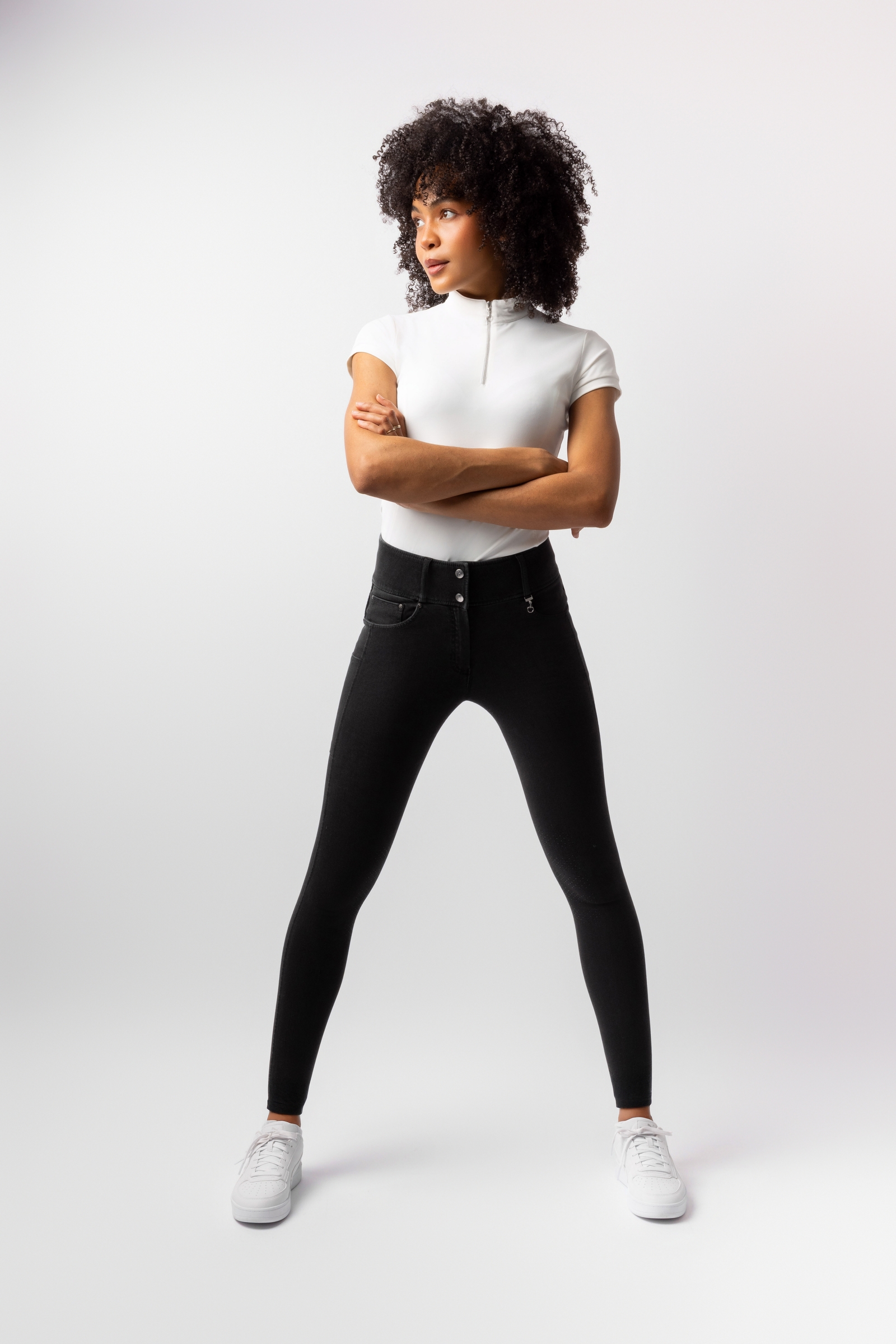 Horze Carolyn pantalon d&rsquo;&eacute;quitation denim femme full grip