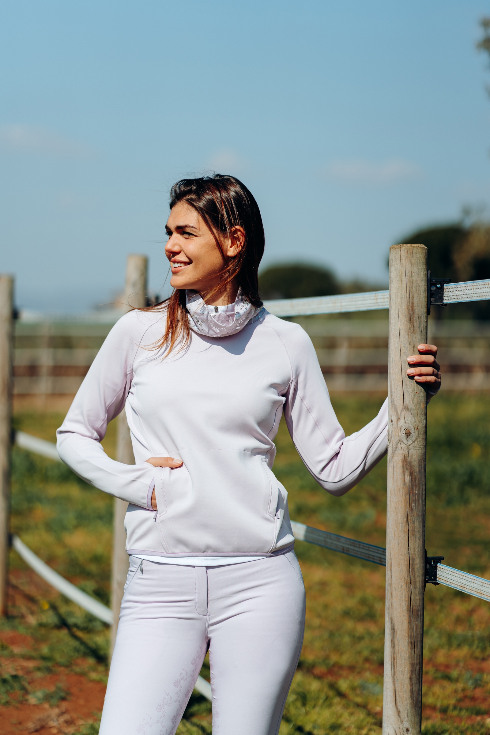 Sweat-shirt fonctionnel Horze Kaitlin pour femme avec col fleuri