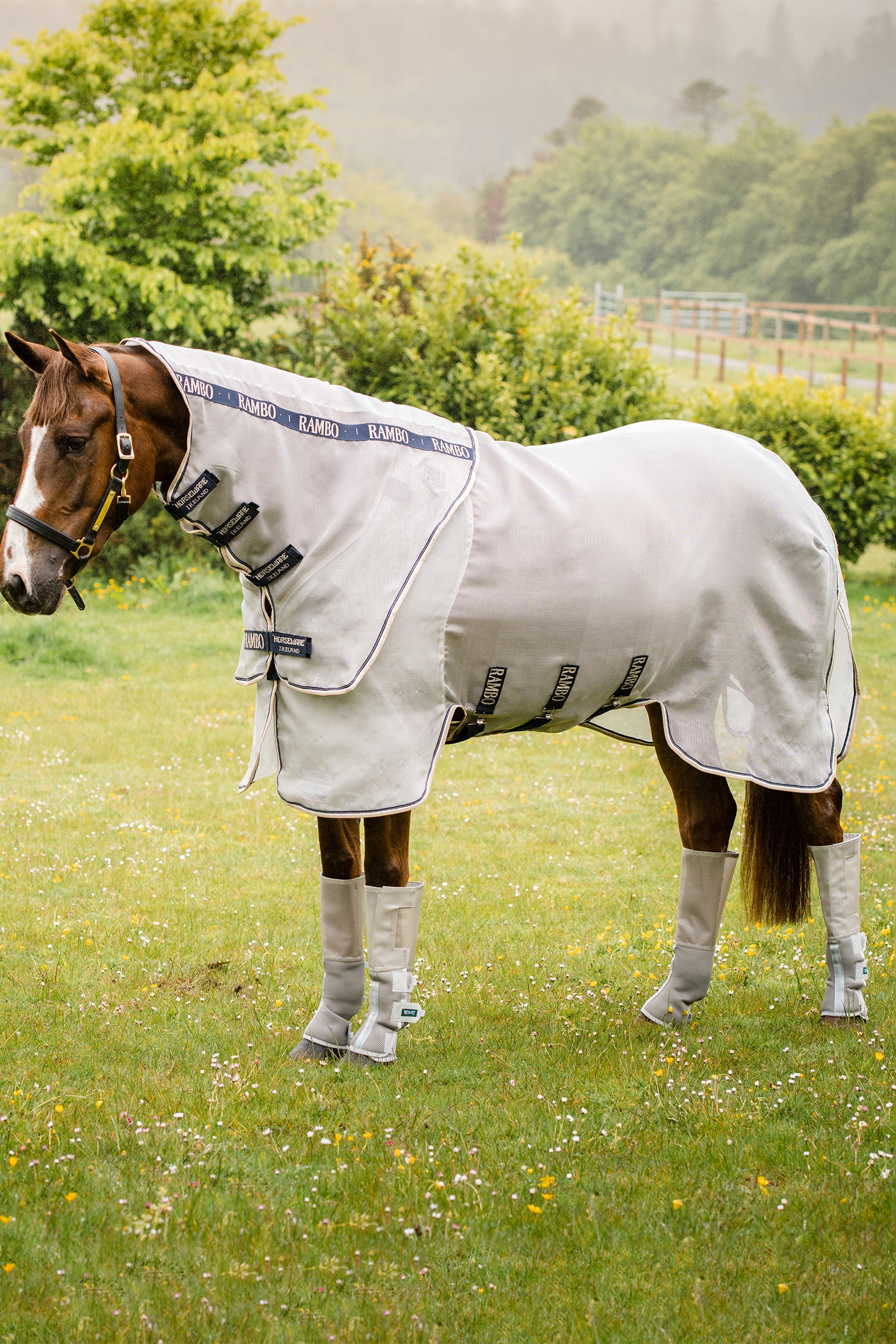 Horseware Rambo Tech-Fit Botte Anti-Mouches (Ensemble de 4)