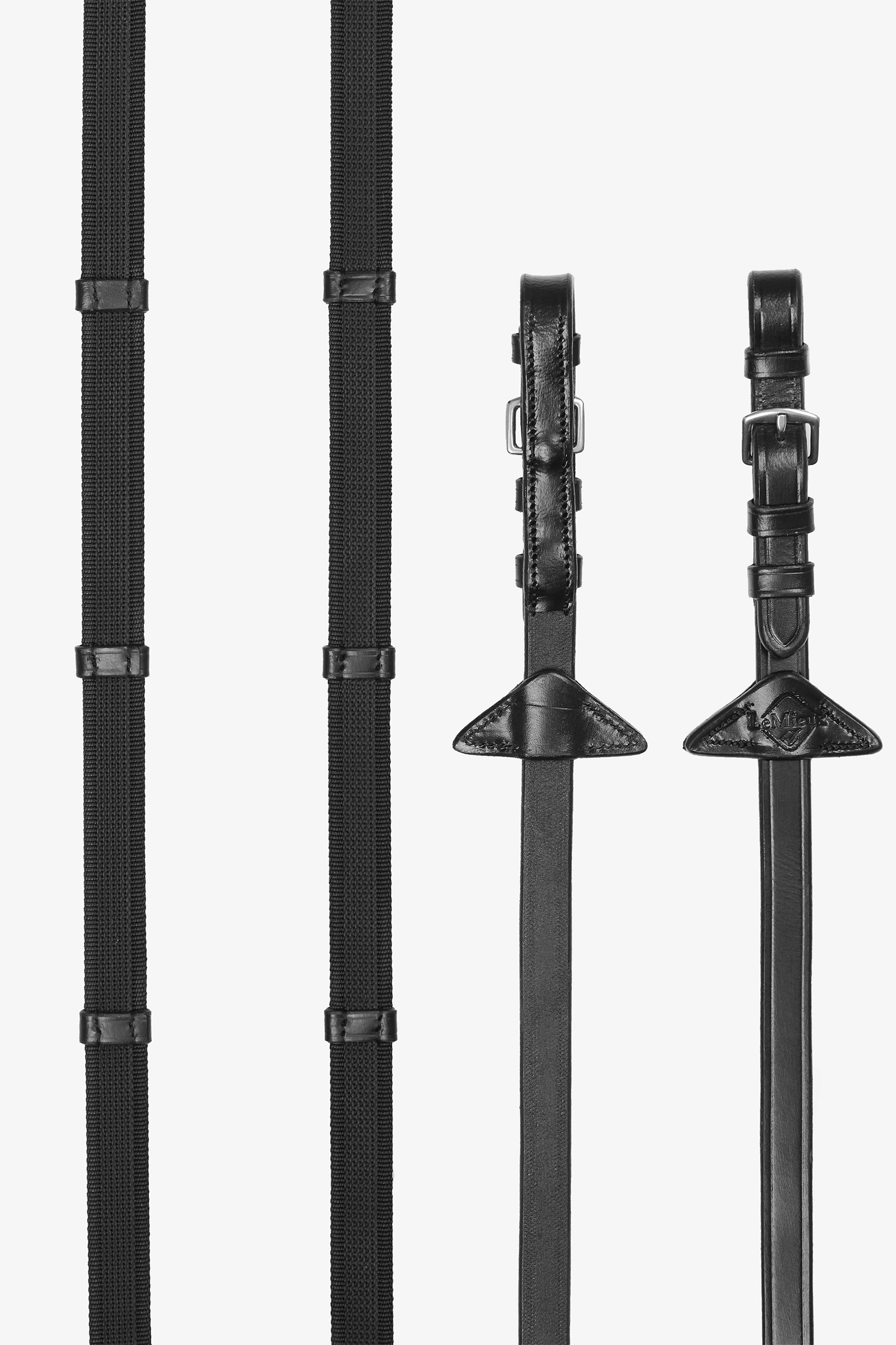 Black/Silver Rênes grip caoutchouc LeMieux Continental