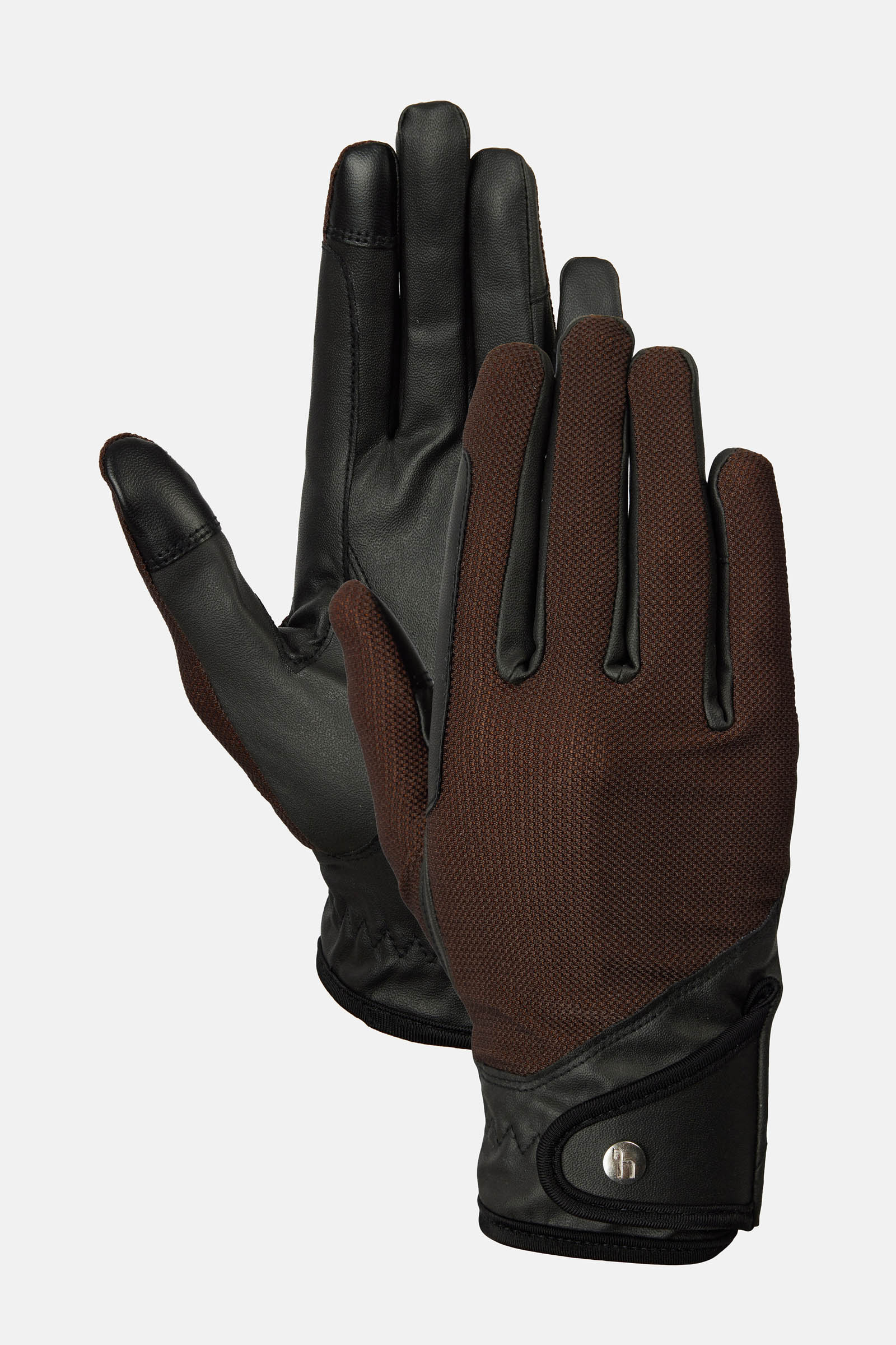 Dark Brown Horze Ally gants d&rsquo;&eacute;quitation mesh
