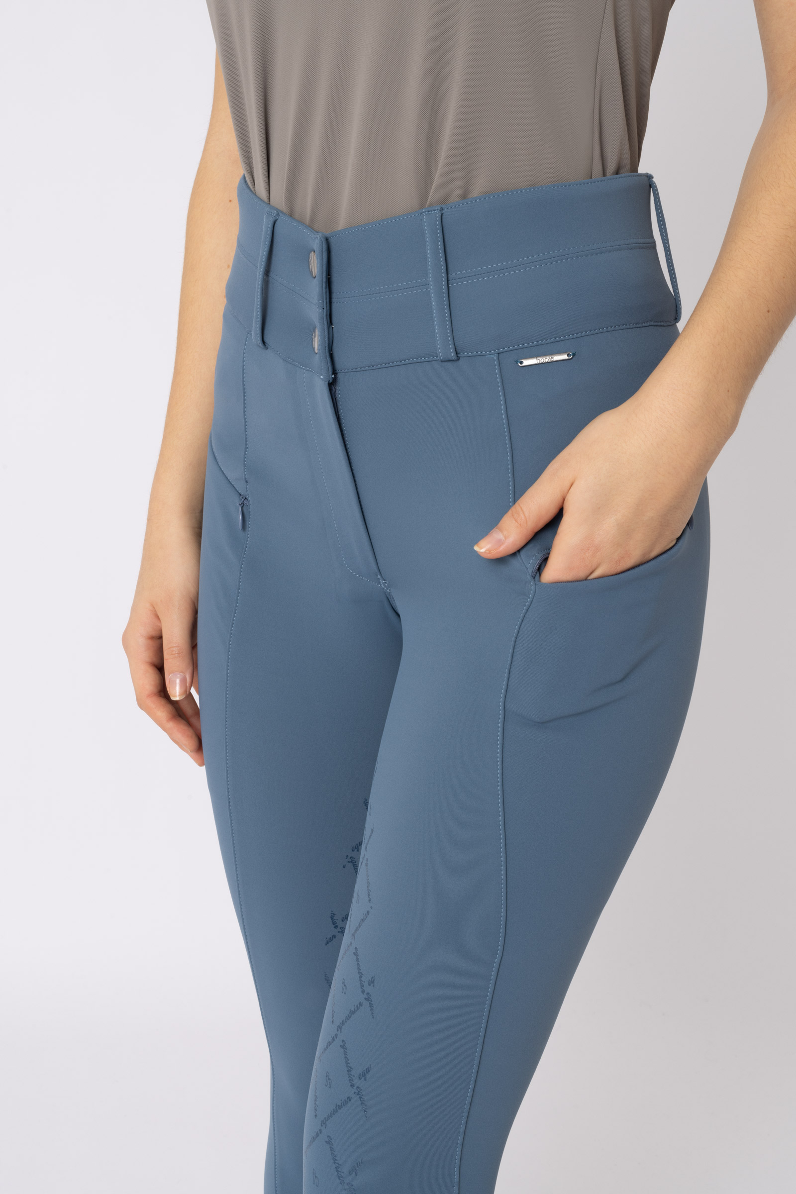 Pantalon d'&eacute;quitation taille haute fond int&eacute;gral grip Horze Sophie, femme