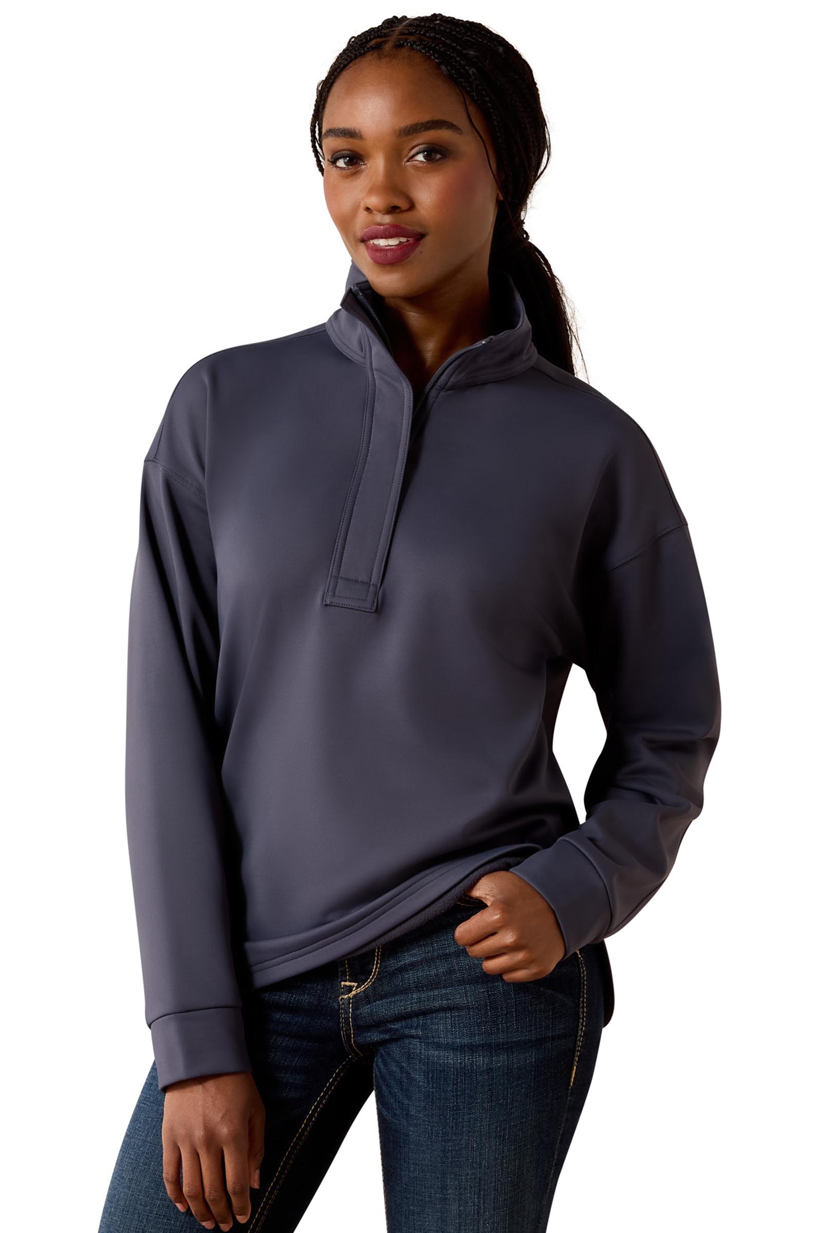 Ombre Blue Ariat Femme Breeze Logo 1/2 Zip sweat-shirt