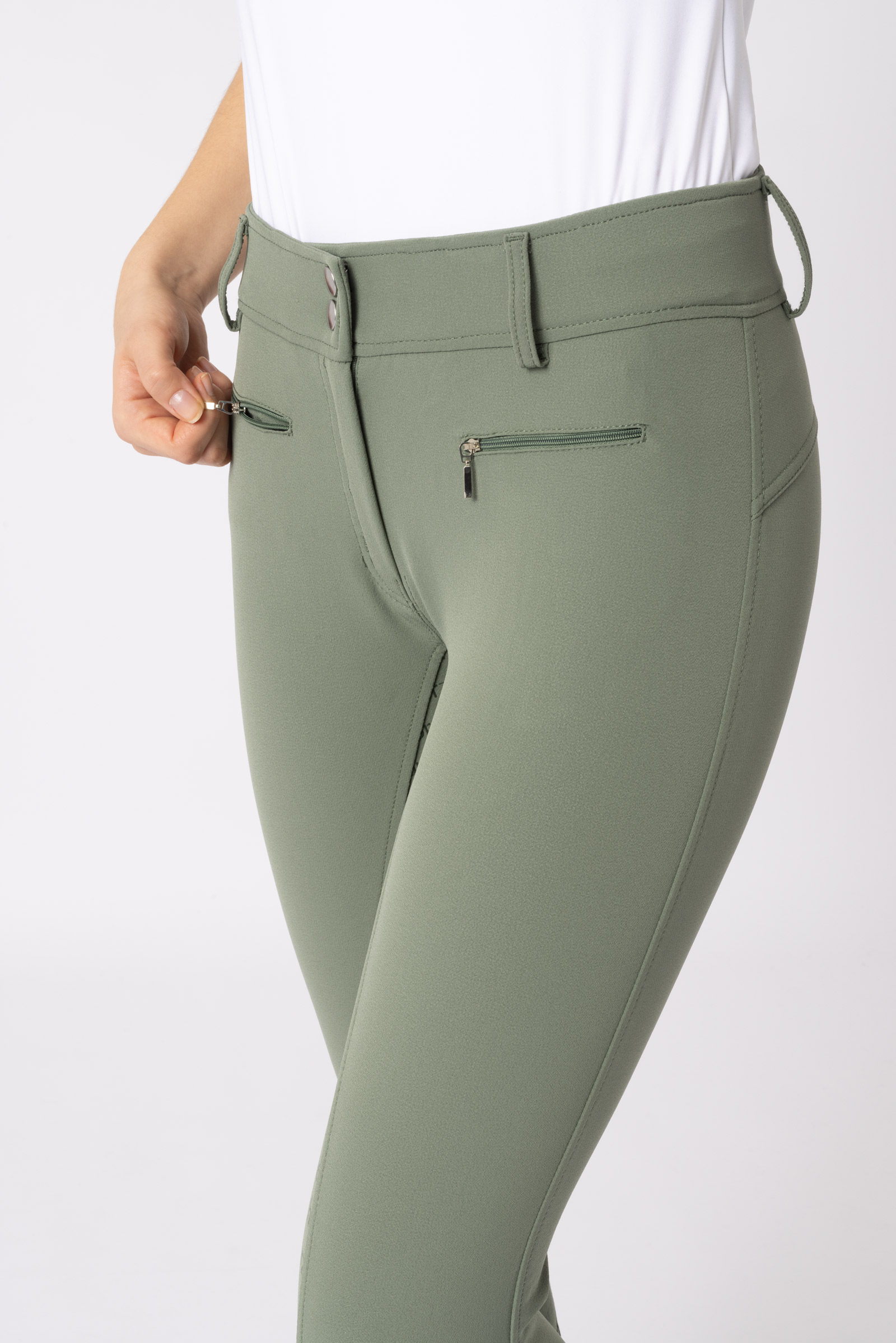 Pantalon d'équitation taille haute, silicone, fond intégral, femme