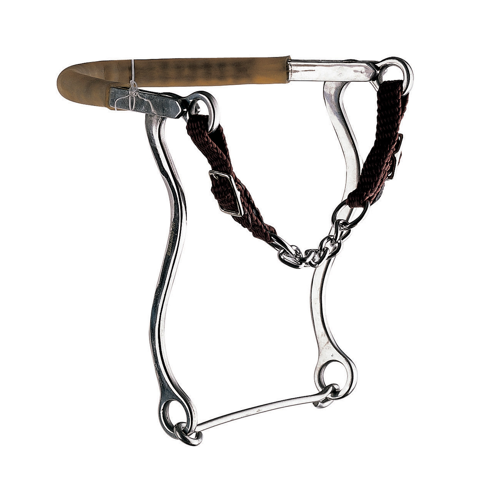 Hackamore Sprenger avec gourmette et branches acier inoxydable, 31 cm