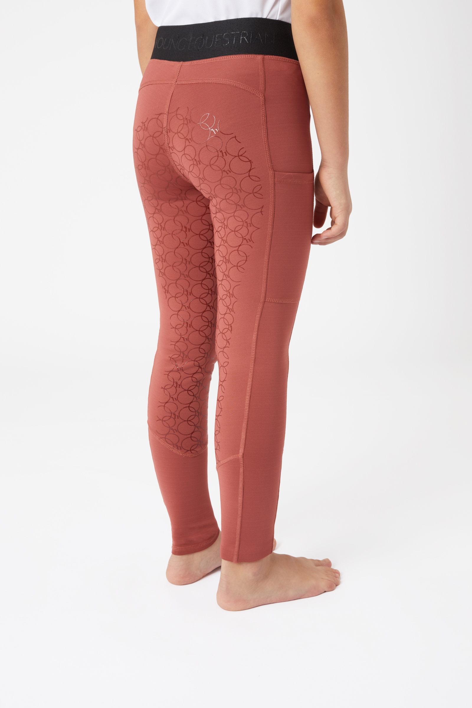 Leggings d'&eacute;quitation silicone Horze Leighton Teens Ado fond int&eacute;gral avec doublure chaude