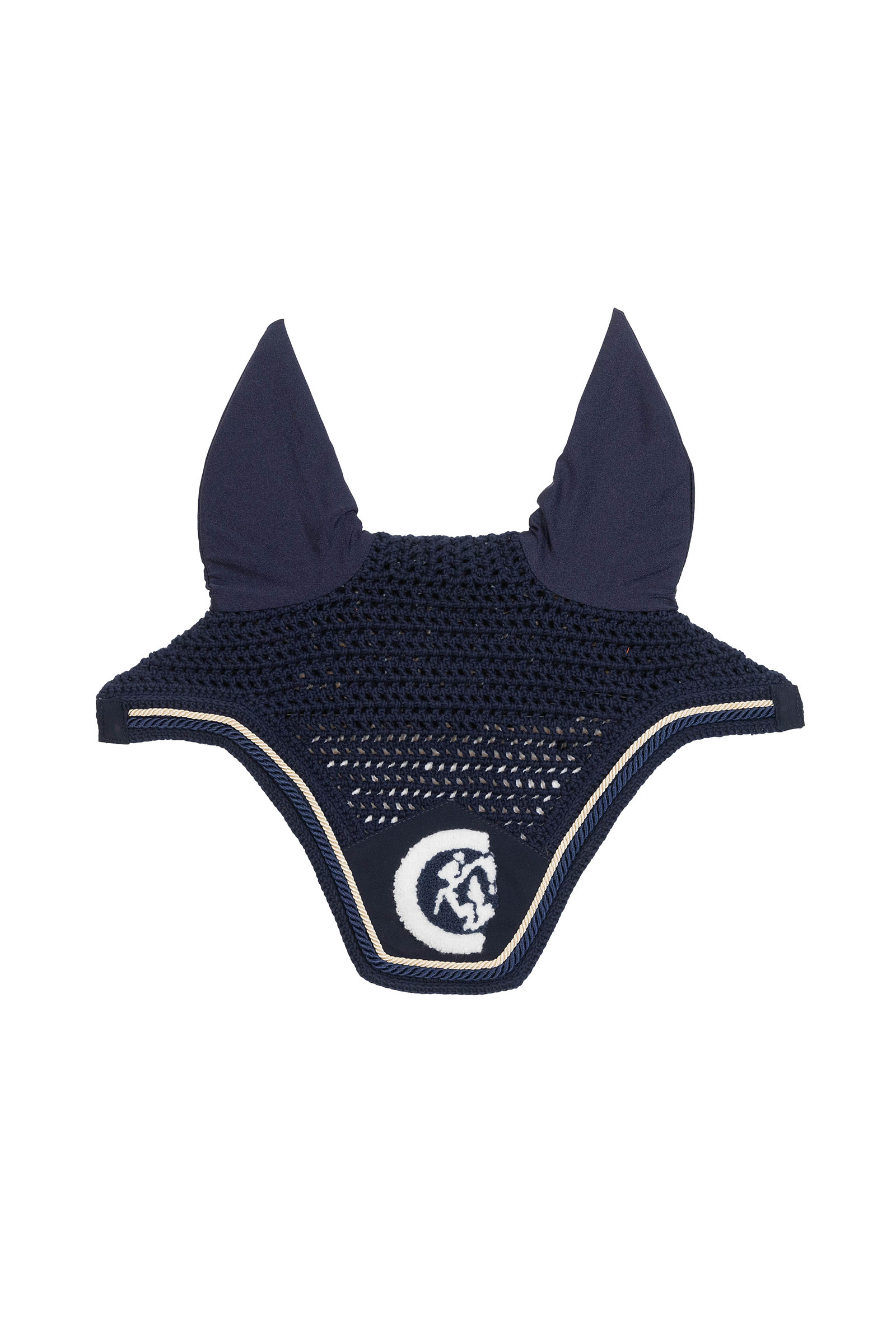 navy Kentucky Horsewear bonnet anti-mouches Wellington 3D Logo rope