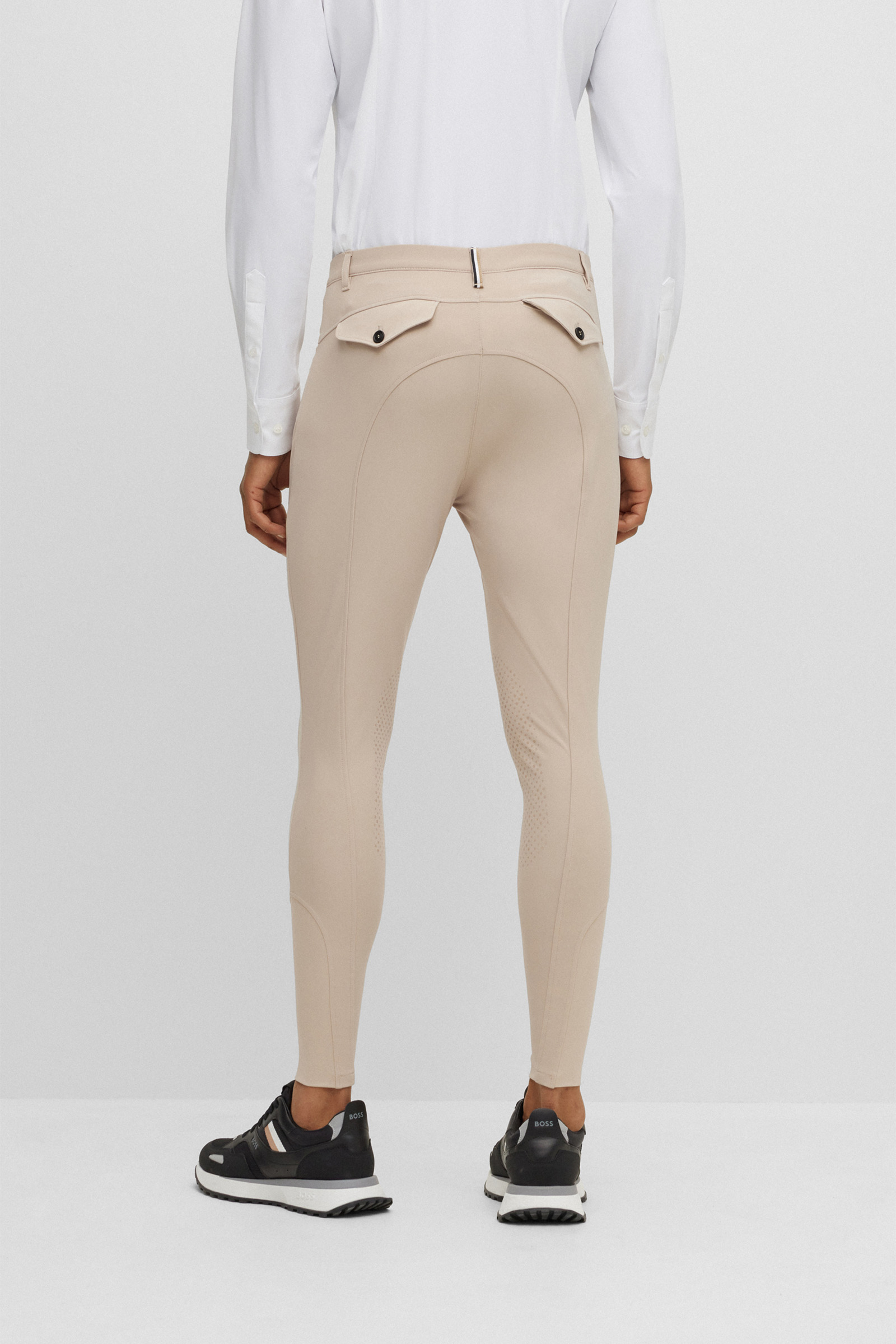Beige Boss James pantalon d'&eacute;quitation homme knee grip