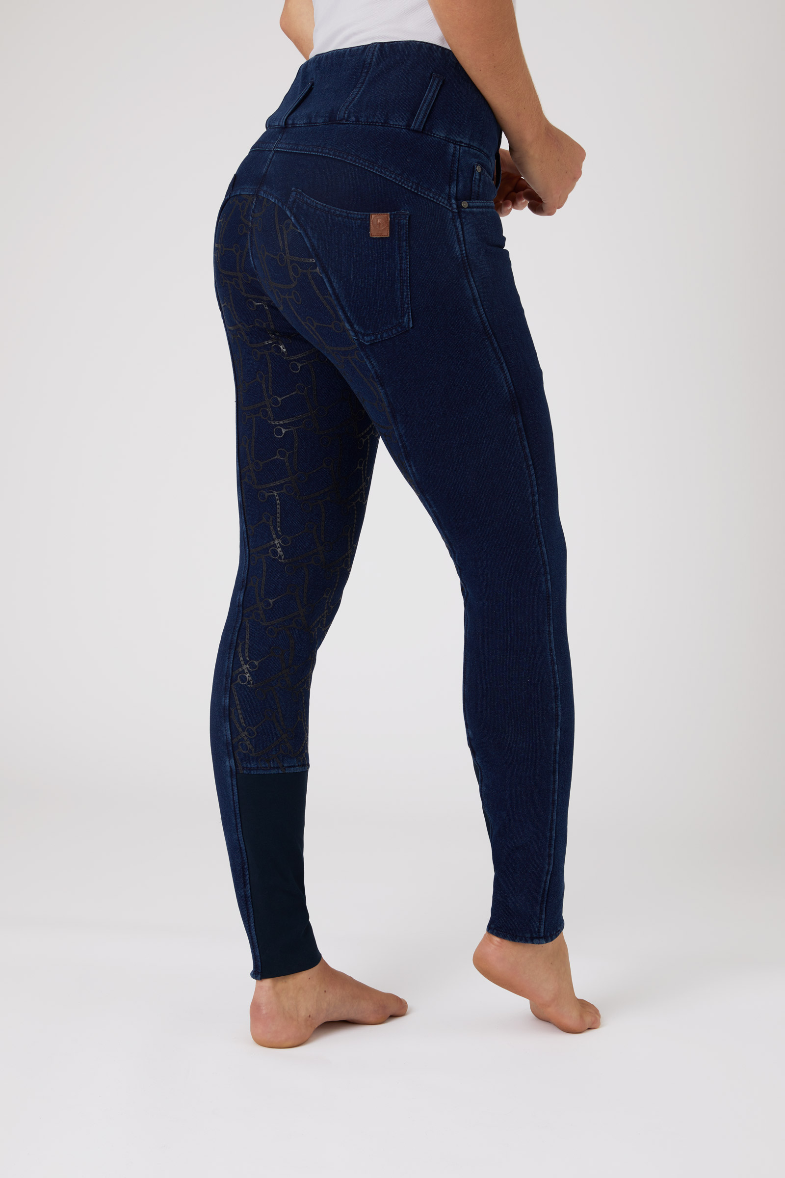 Pantalon d'&eacute;quitation thermo jean fond int&eacute;gral Horze Kacy, femme
