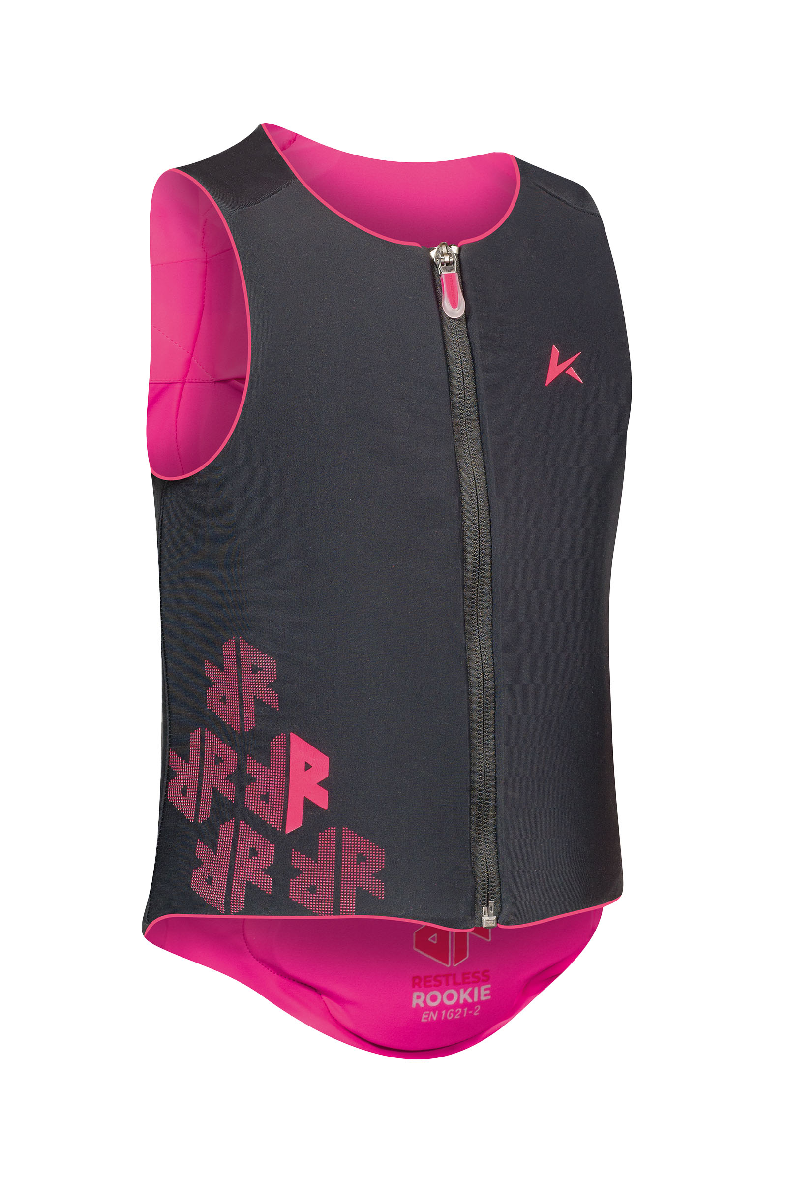 Black/Pink Komperdell Flex Fit Pro Junior gilet balistique pour enfants avec prot&egrave;ge-dos