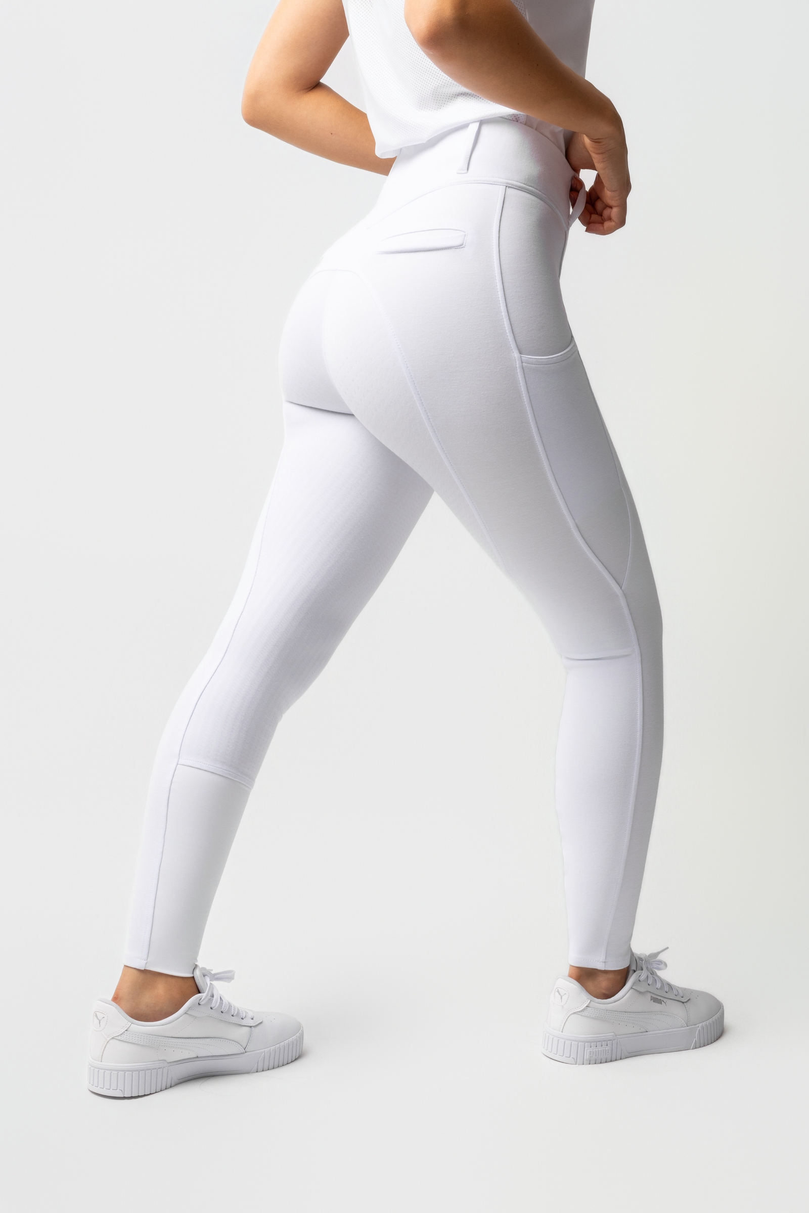 Horze Mira Pantalon d'&eacute;quitation taille haute, silicone, fond int&eacute;gral, femme