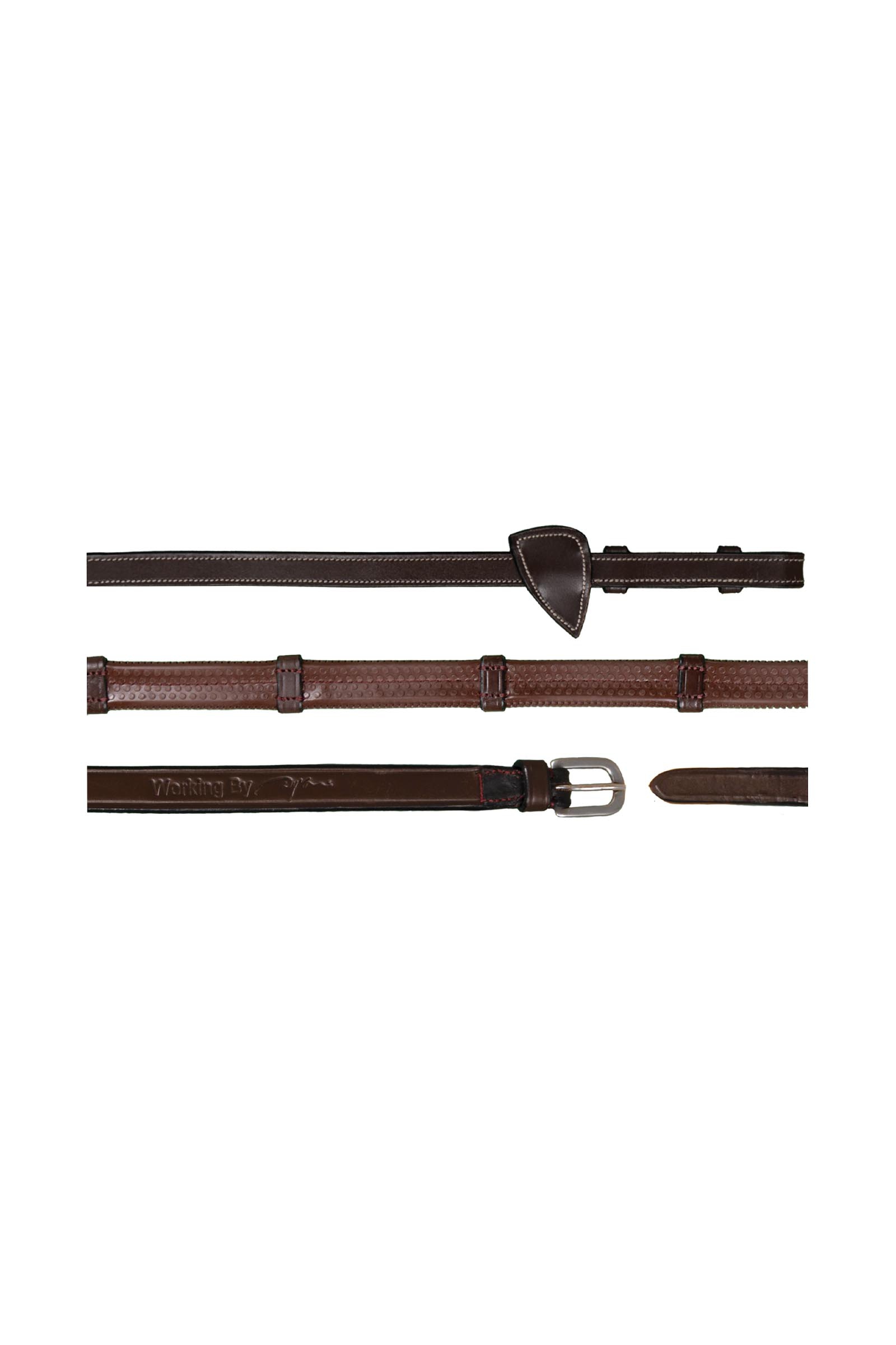 Dy'on Working rênes en caoutchouc (13 mm) avec 7 butées en cuir