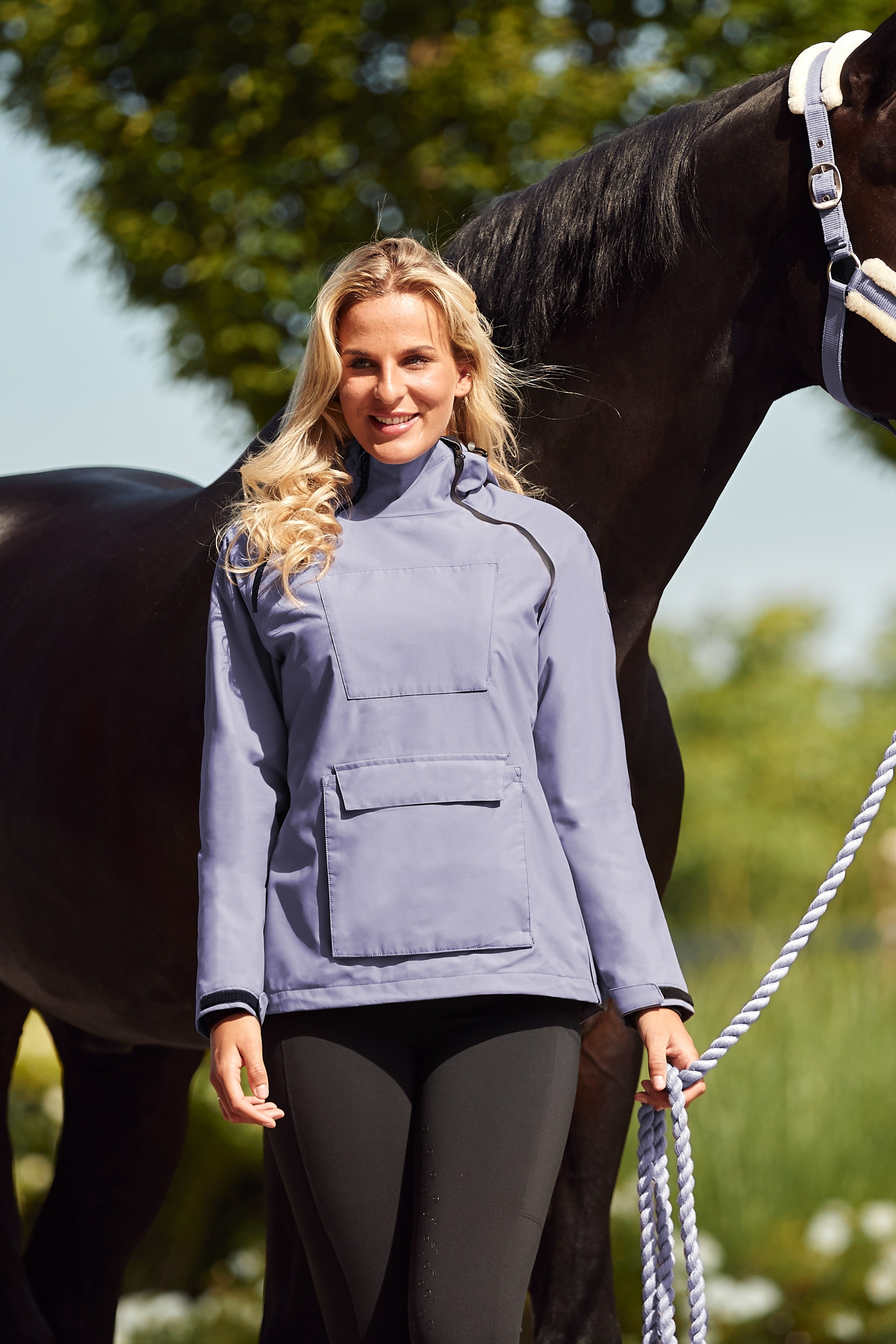Veste d'équitation imperméable Horze Ayla avec fermetures éclair, femme