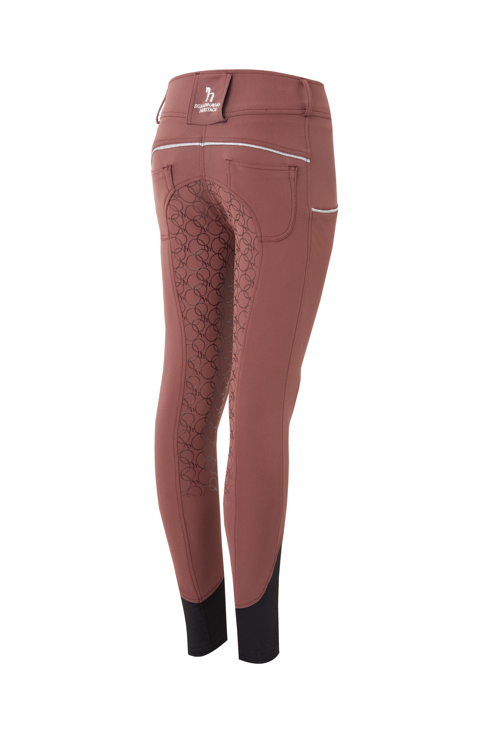 Pantalon d'équitation fond intégral en silicone Horze Leighton Ado, avec poche pour téléphone