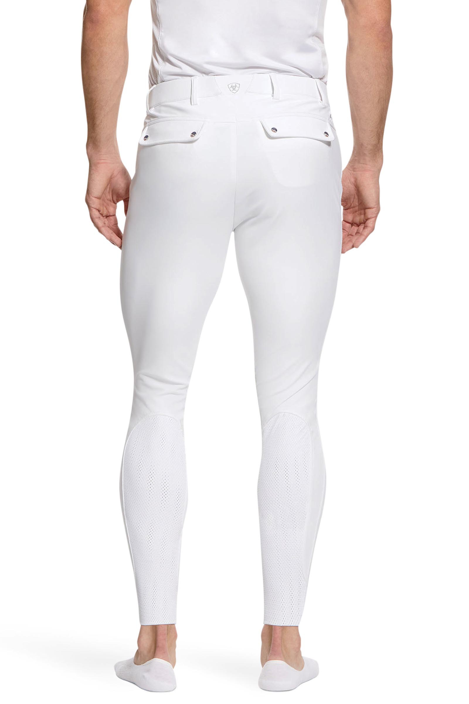 White Ariat Pantalon d&rsquo;&eacute;quitation homme Tri Factor Grip avec basanes aux genoux  