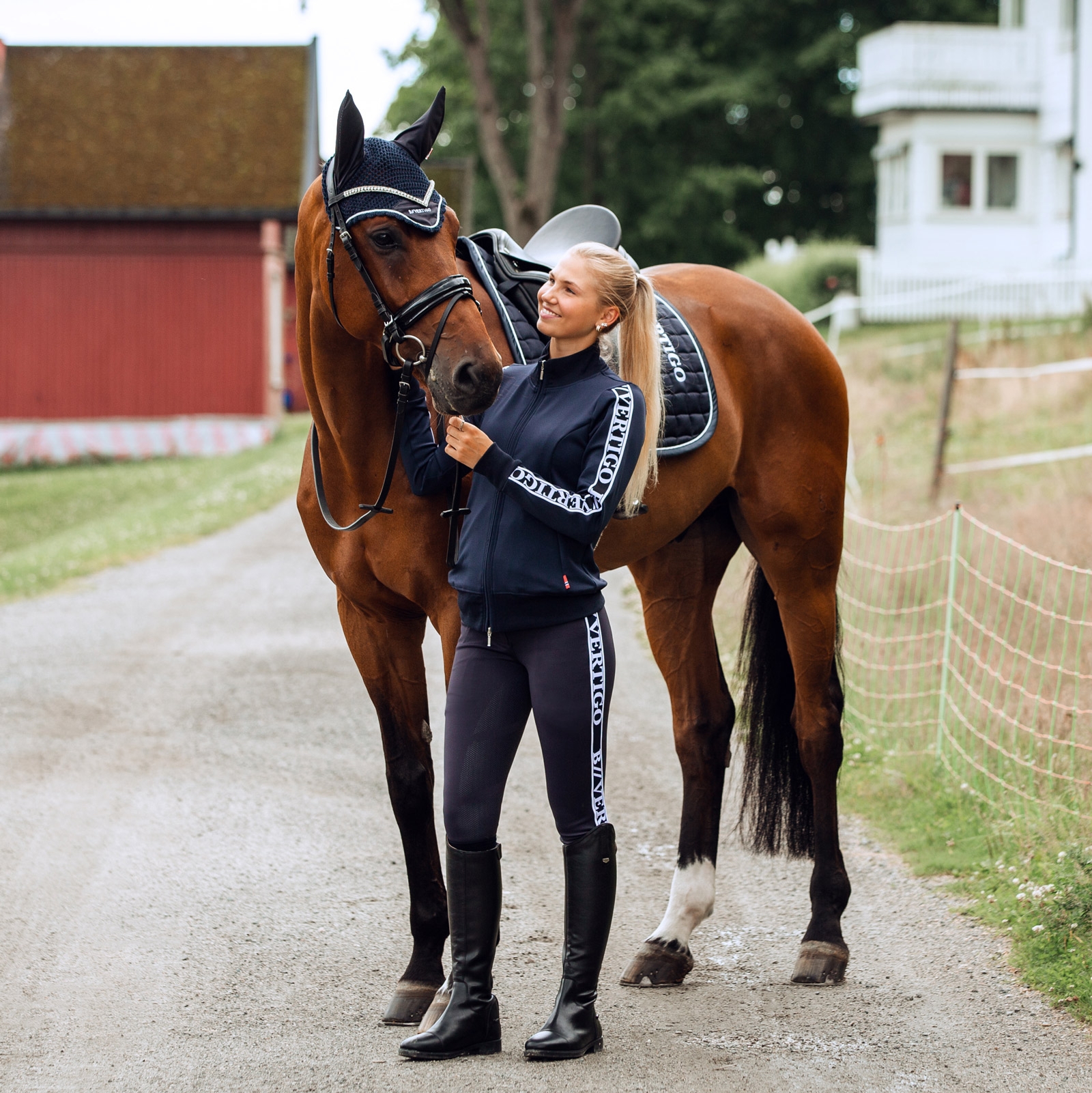 Pantalon d'&eacute;quitation fonctionnel taille haute fond int&eacute;gral silicone B Vertigo Angelika, femme