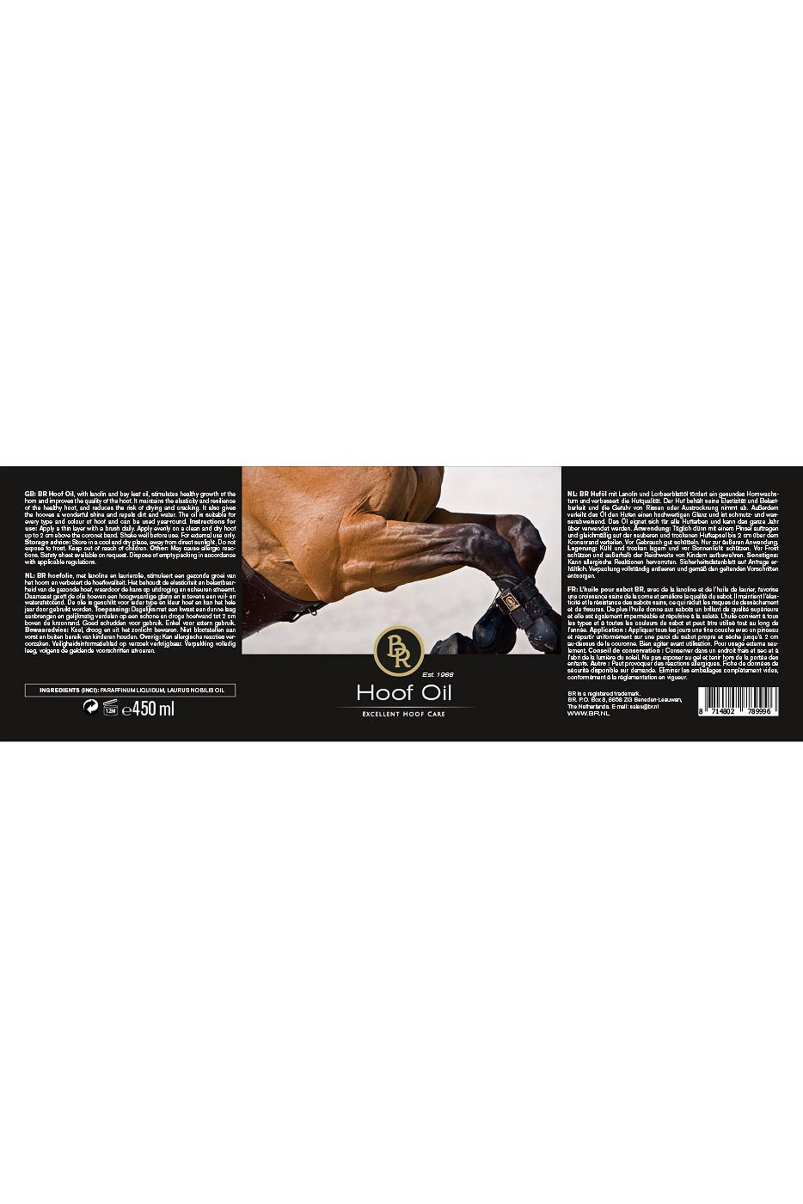 BR huile pour sabots avec pinceau, 450 ml