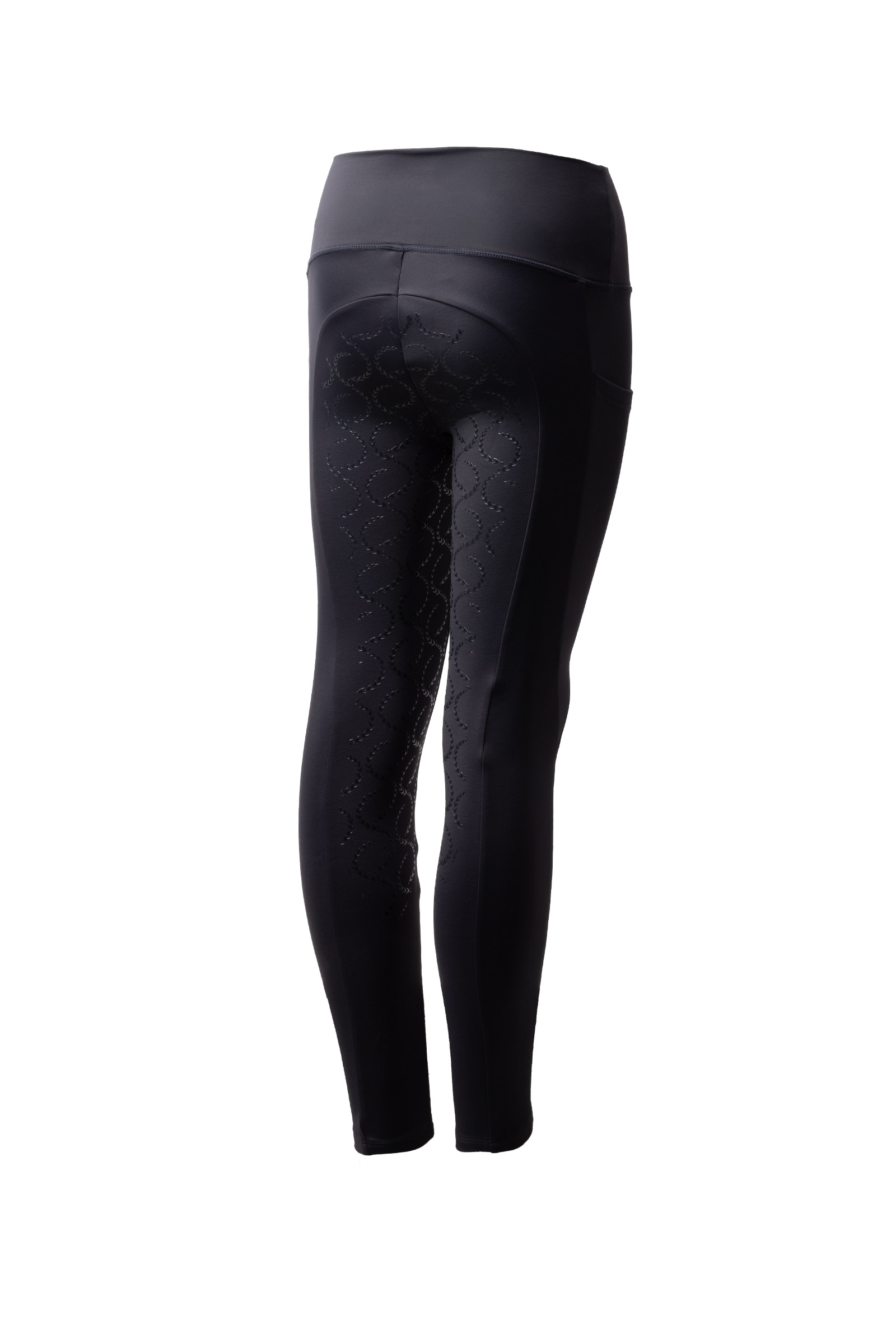 Dark Navy Horze Gillian Leggings d'équitation thermiques avec grip intégral pour enfants