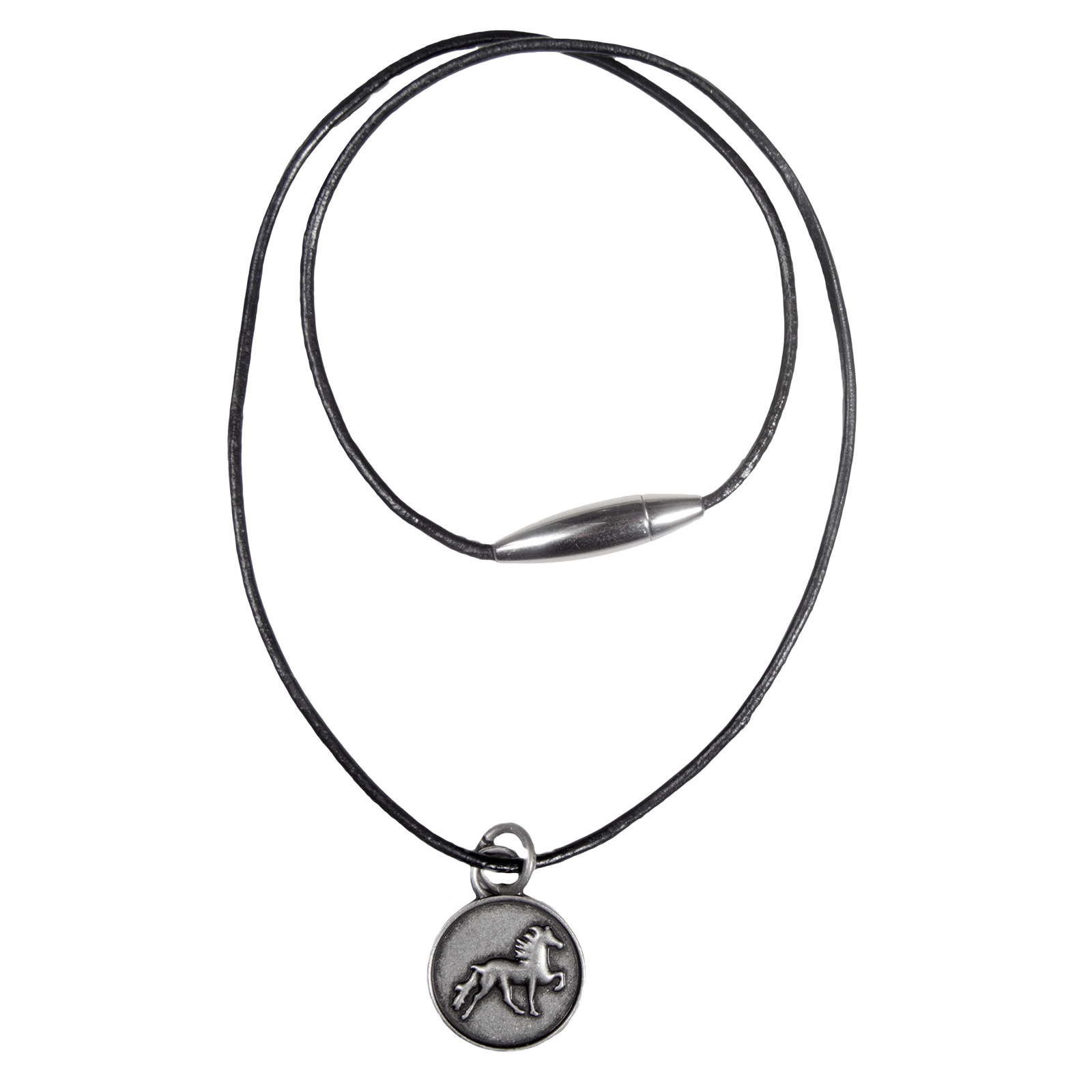 Collier de cuir Karlslund avec un cheval islandais rustique