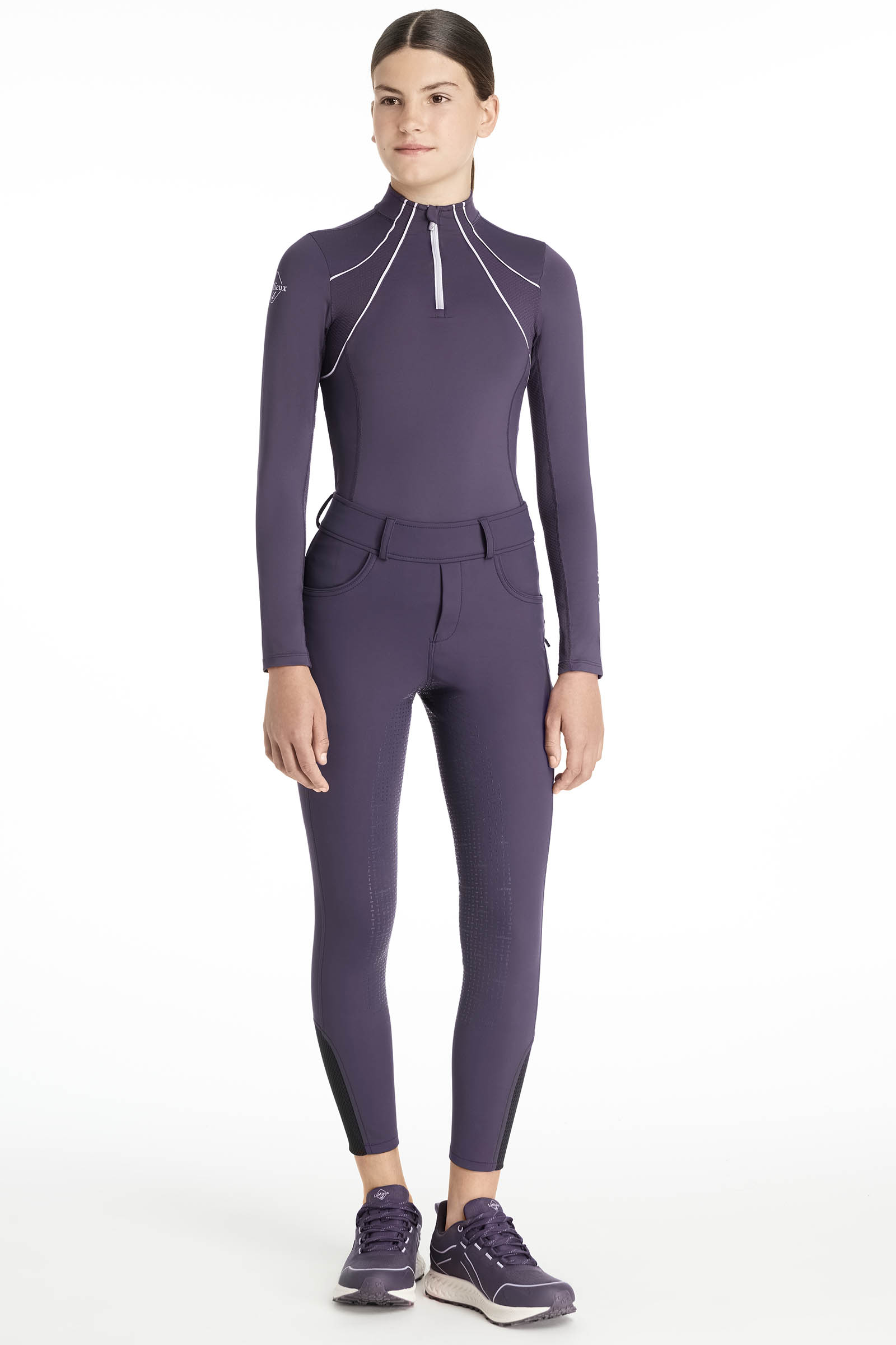 LeMieux Young Rider Ella breggings enfant avec int&eacute;rieur doux et fond int&eacute;gral