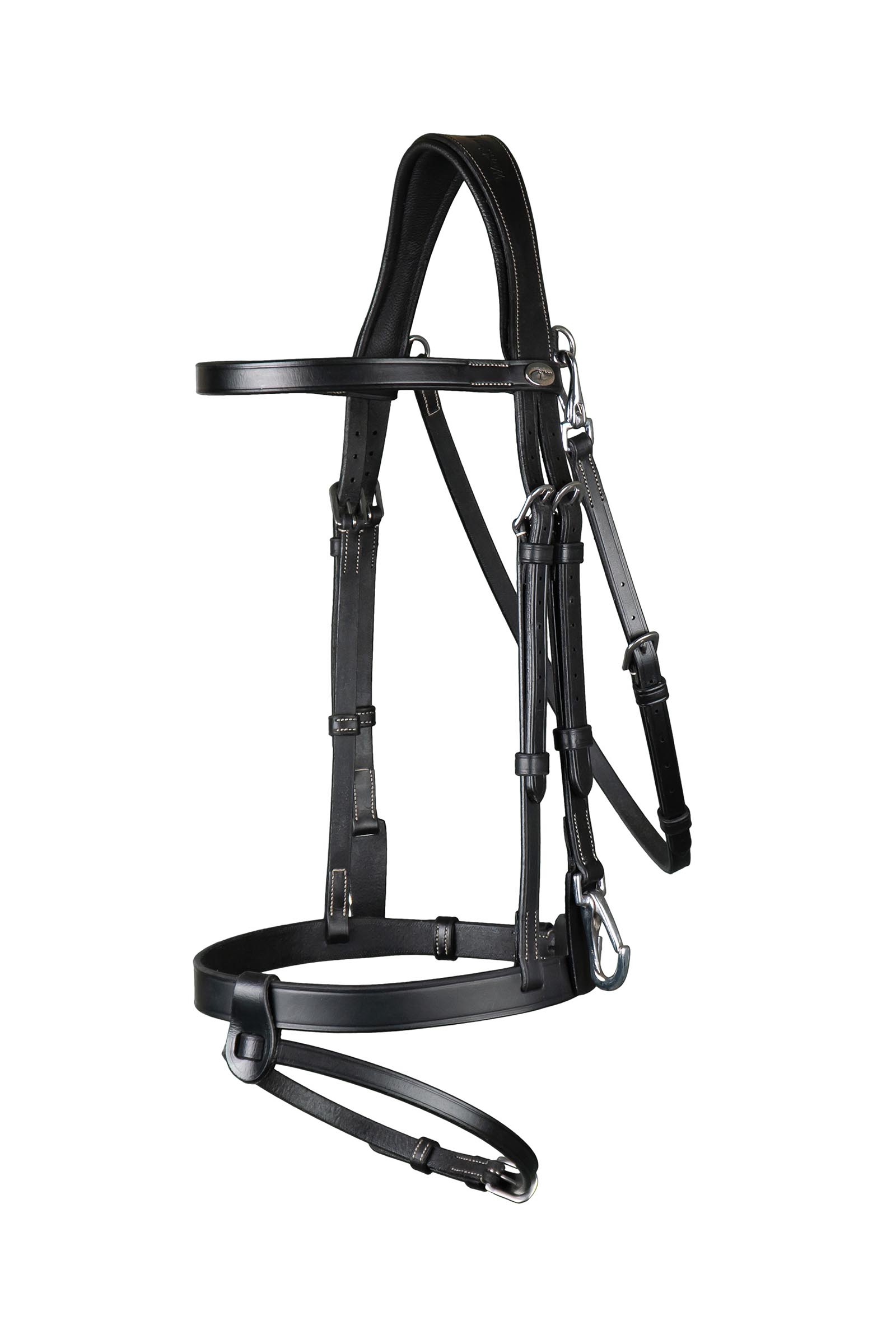 Black Dy'on Working bride en cuir plat avec mousquetons