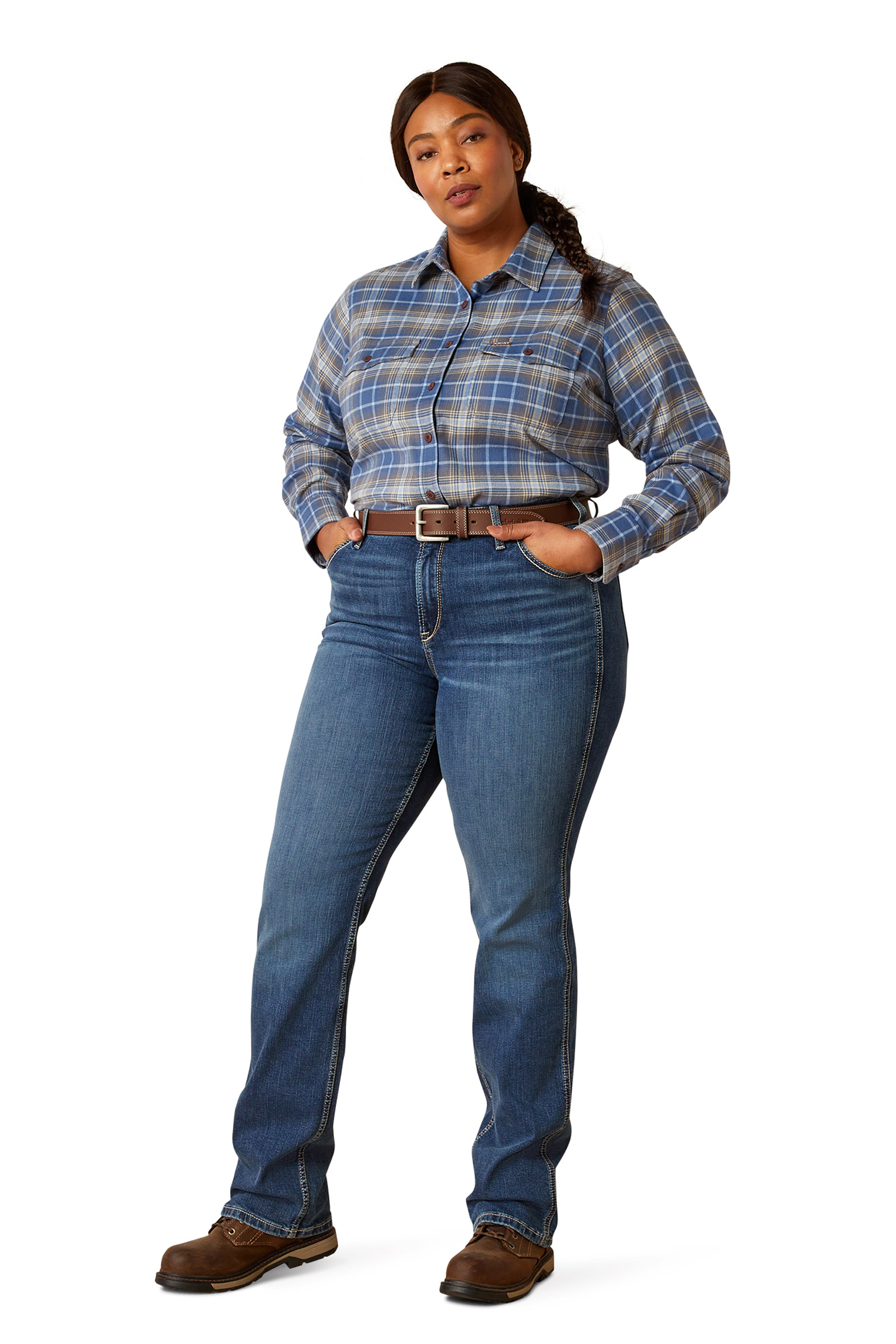 Chemise de travail Ariat Rebar Flannel DuraStretch à manches longues pour femme