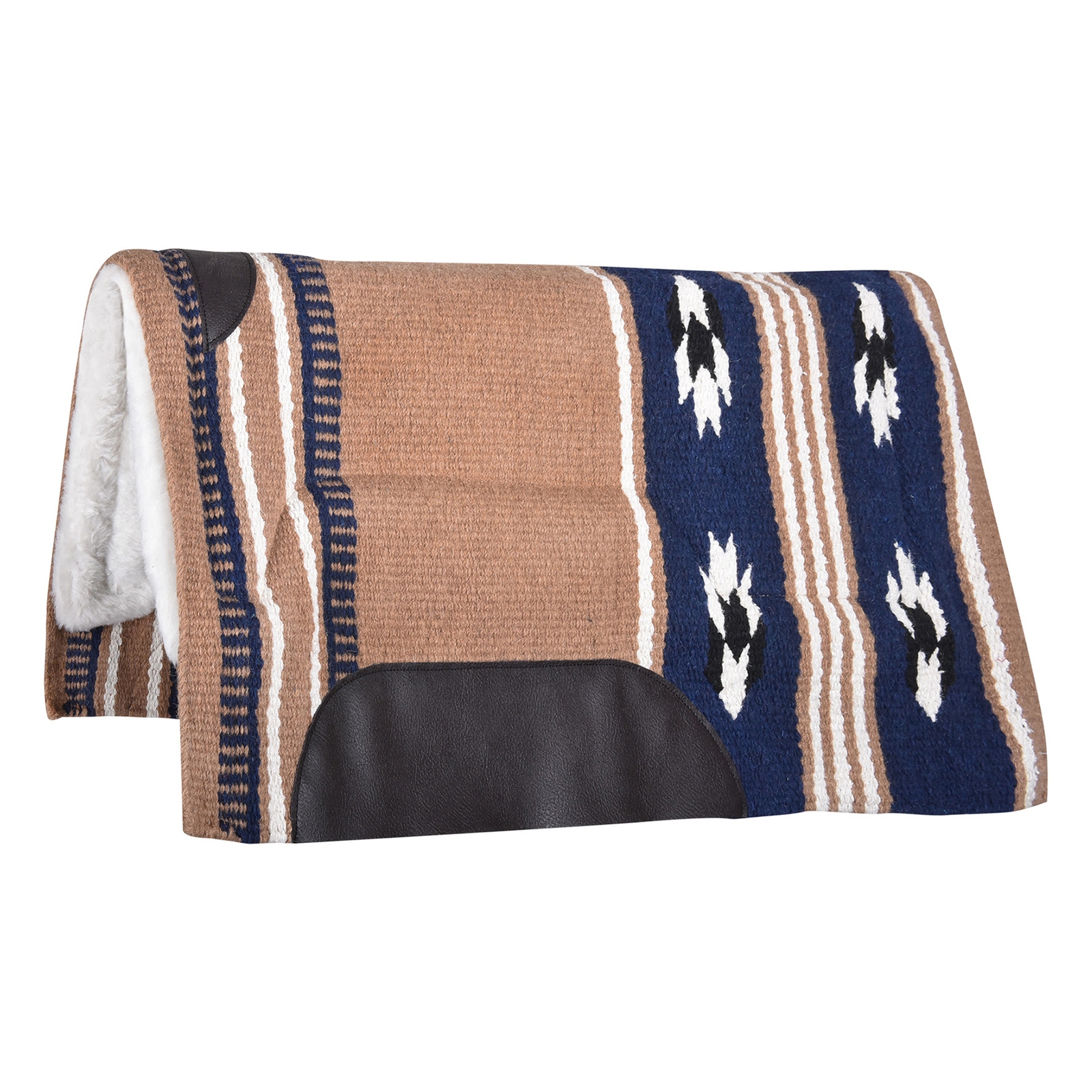 Beige/Dark Blue Tapis de selle Western Waldhausen Utah