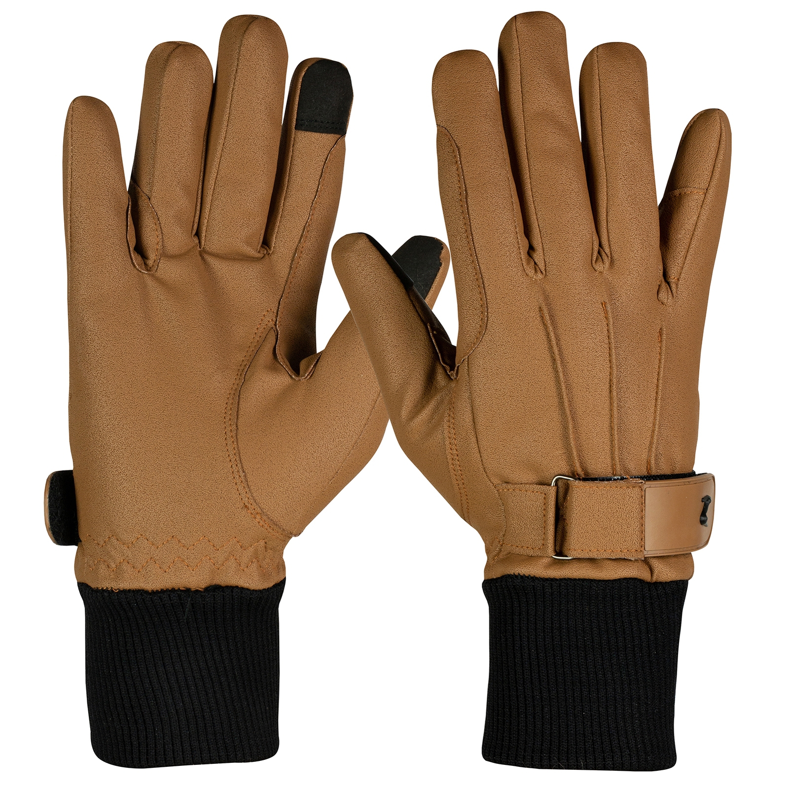 Gants en cuir PU doubl&eacute;s polaire Horze