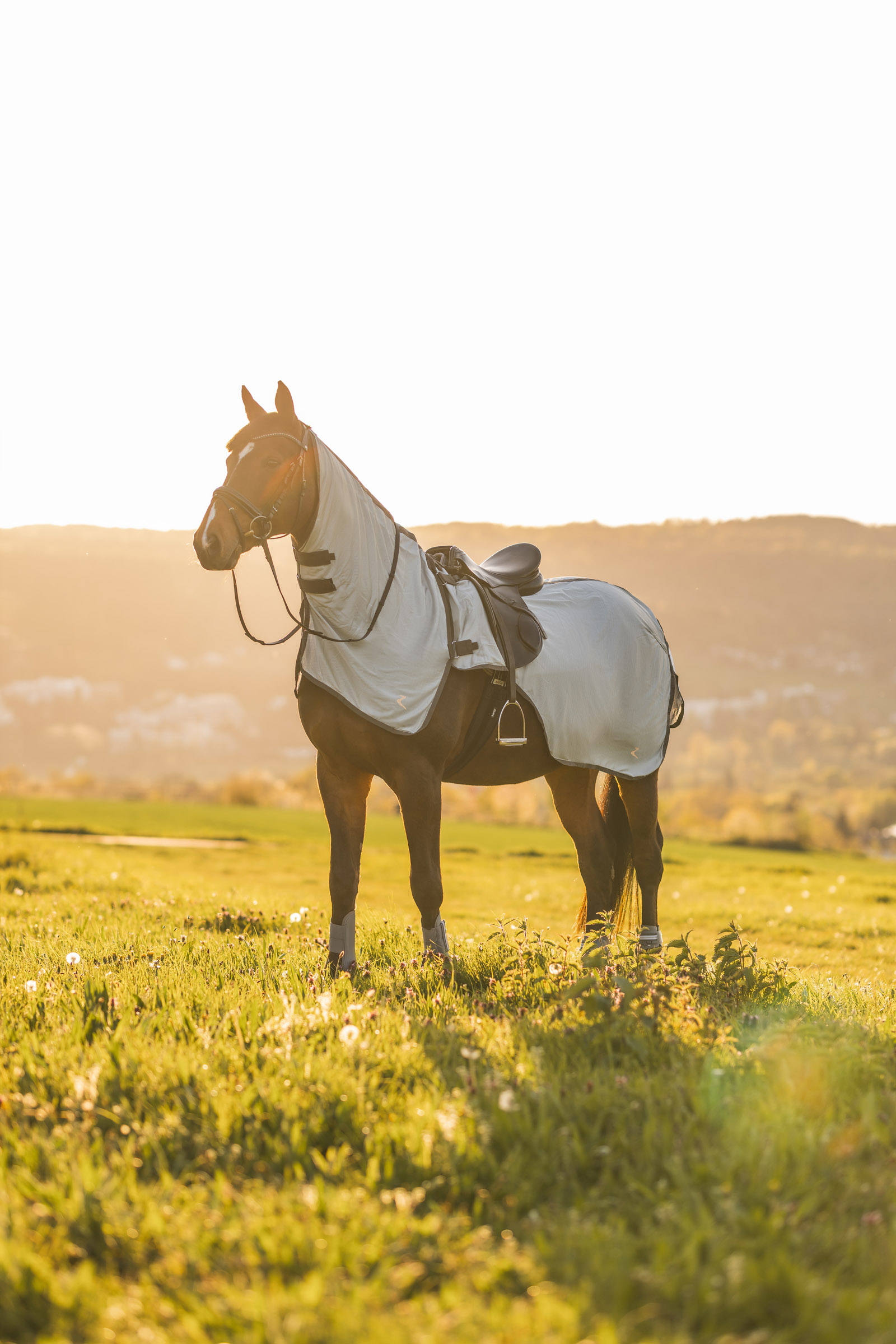Horze Eira couverture anti-UV et anti-mouches d&rsquo;&eacute;quitation avec encolure amovible
