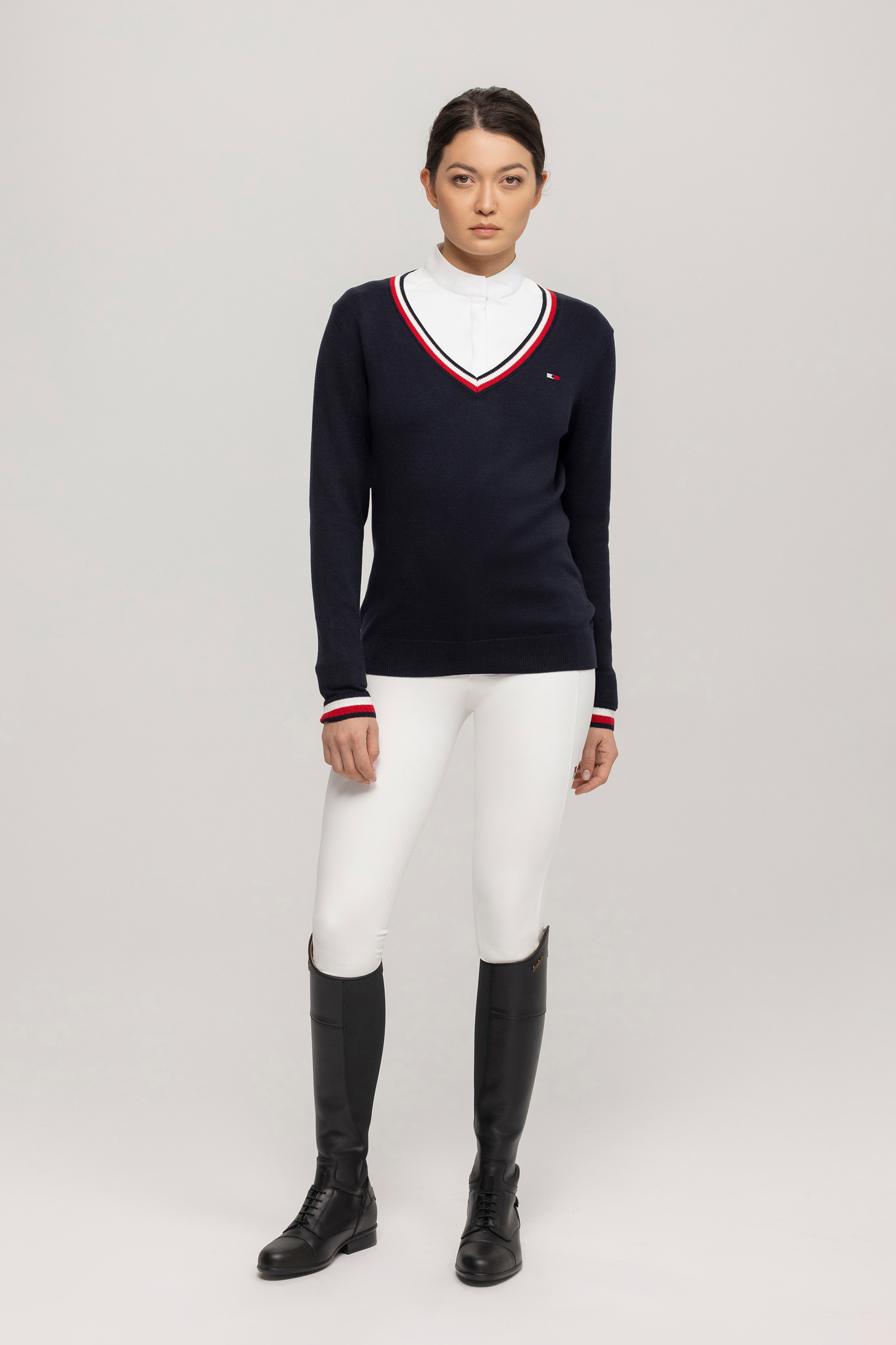 Tommy Hilfiger Equestrian Indiana pull col en V pour femme