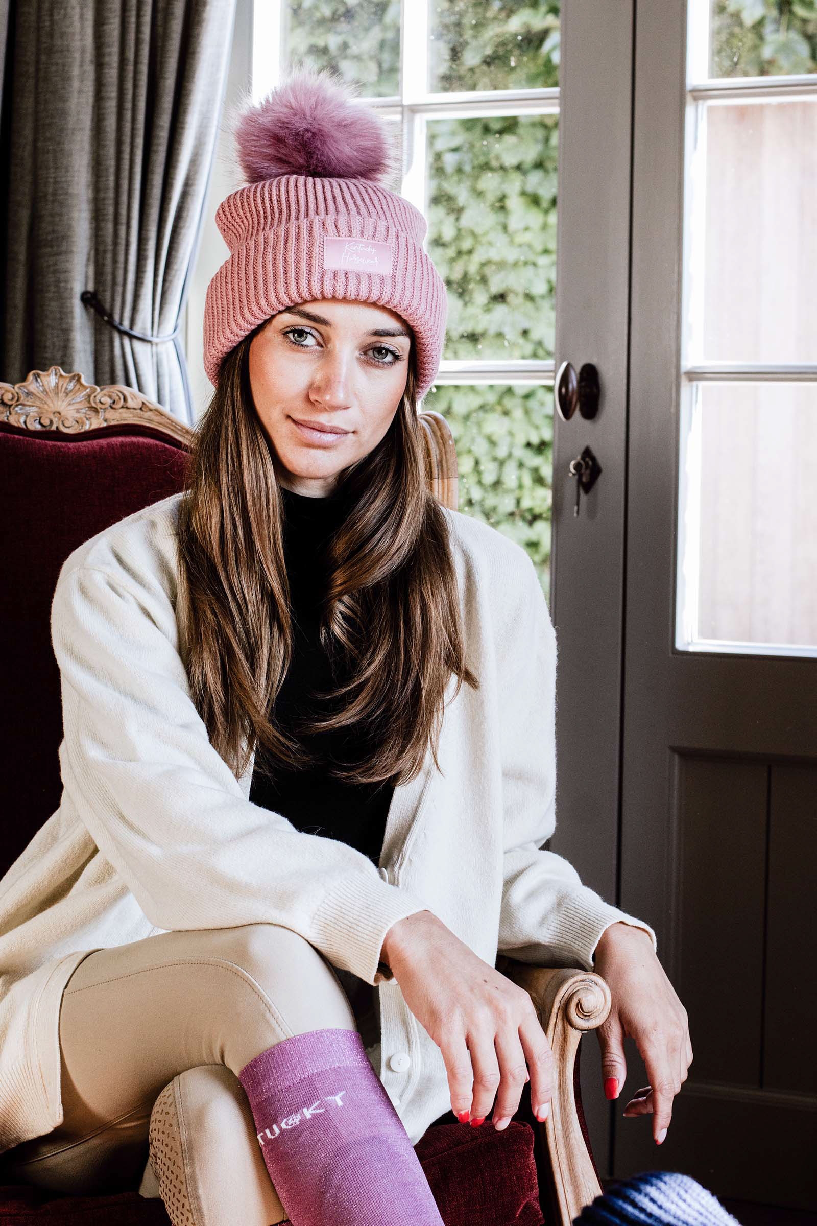 Light Pink Kentucky Horsewear Bonnet Pompom