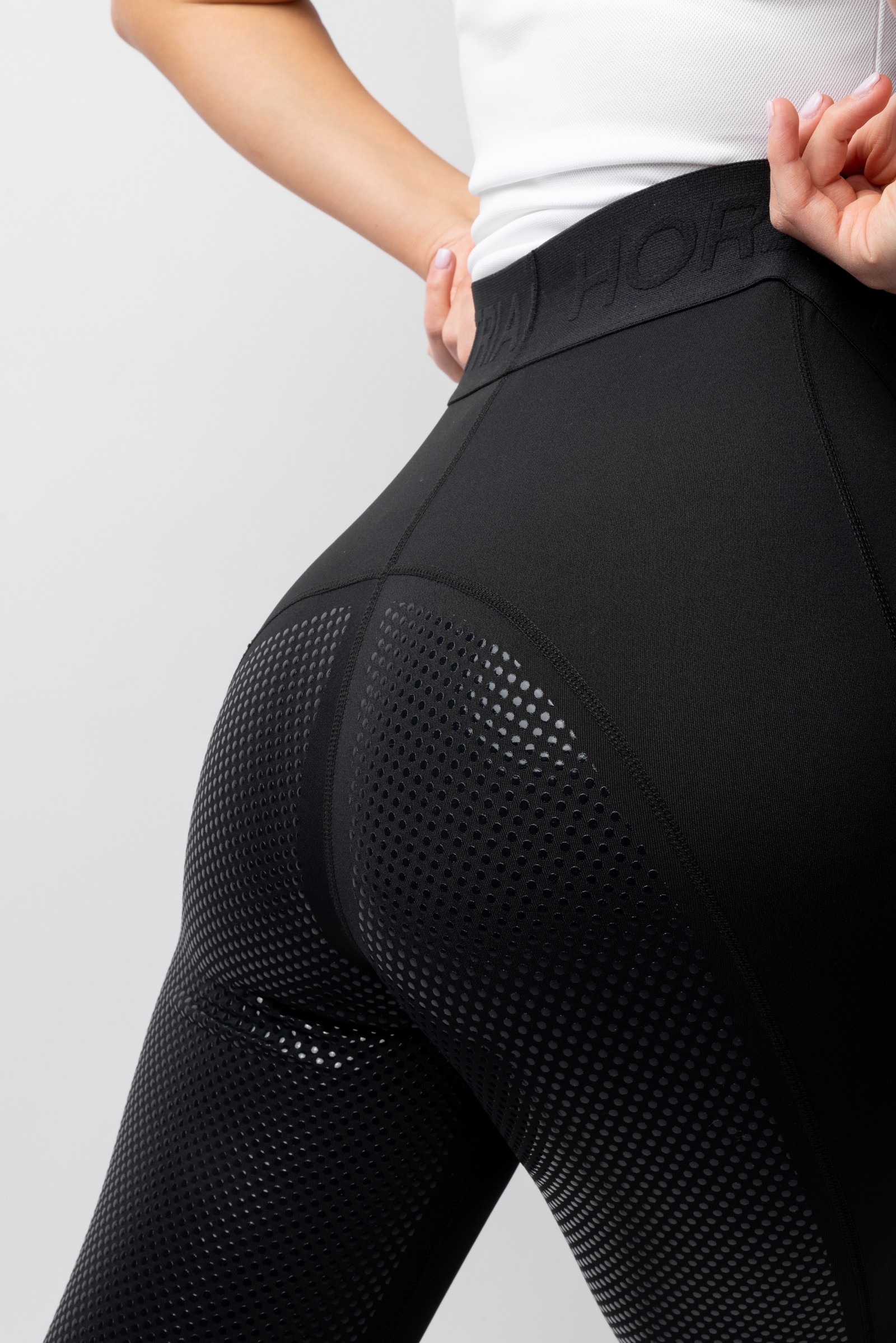 Collant d'équitation fond intégral avec silicone Horze Madison, femme