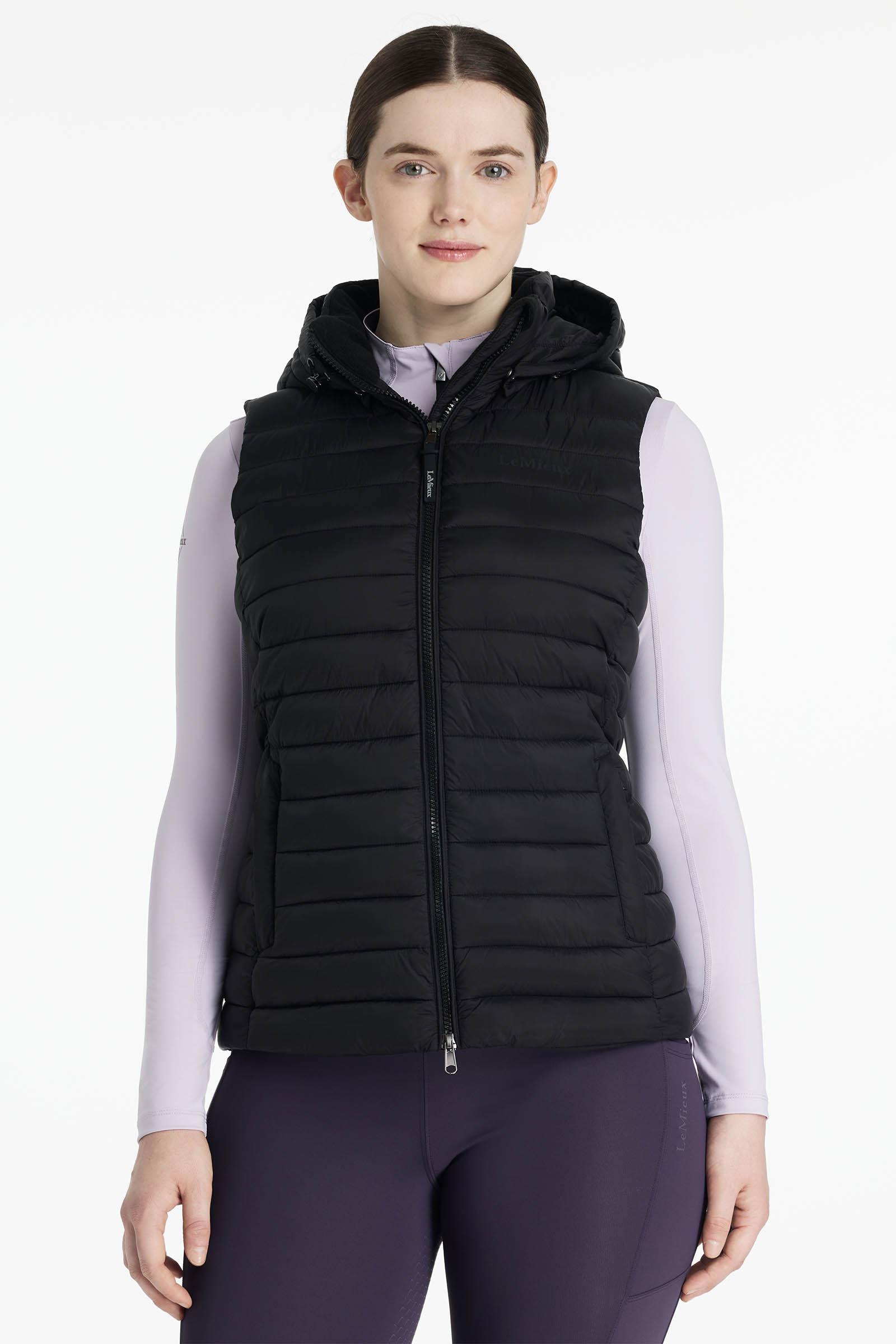 Black LeMieux Rose gilet sans manches matelass&eacute; femme avec capuche