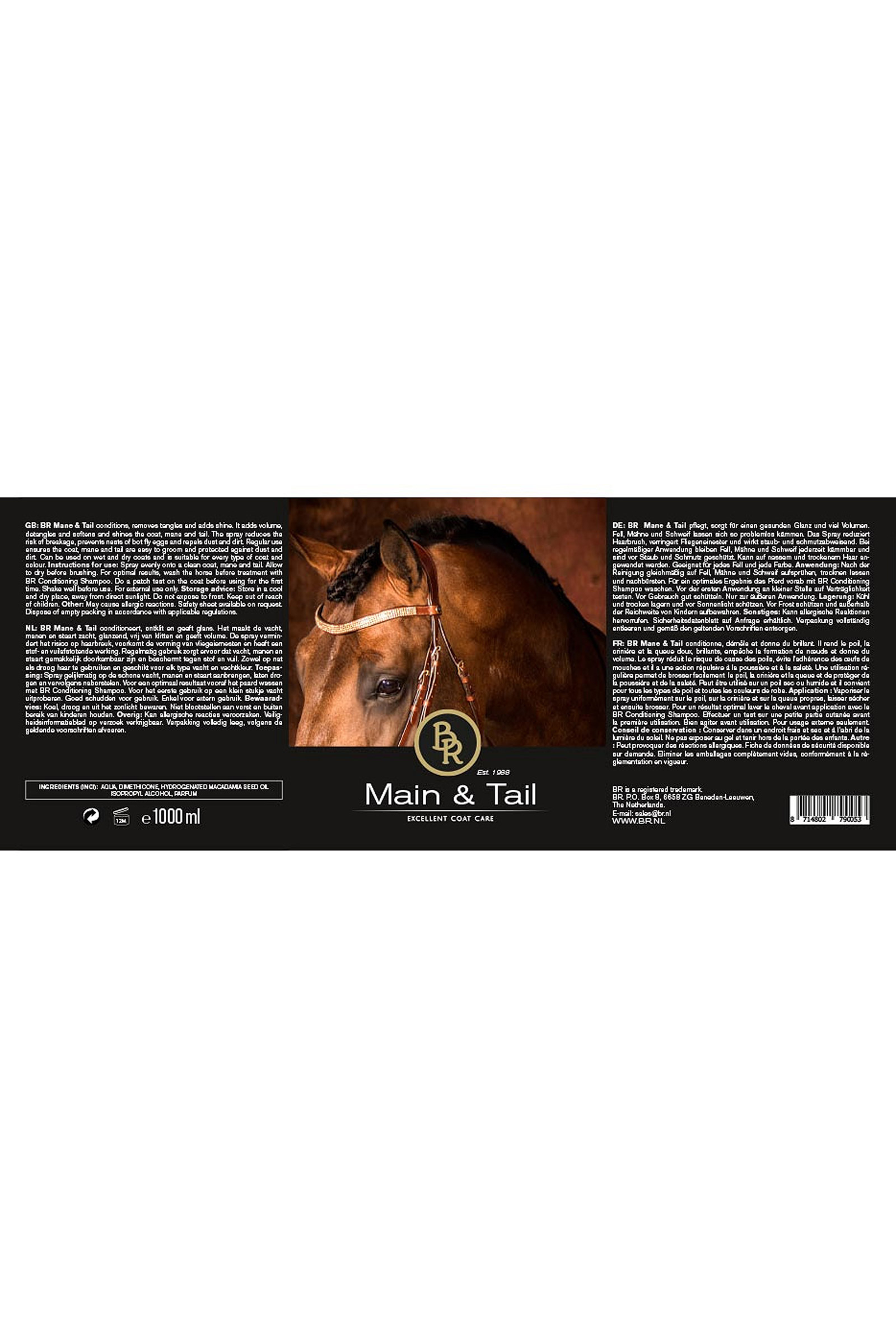 BR lotion spray crinière et queue, 1000 ml