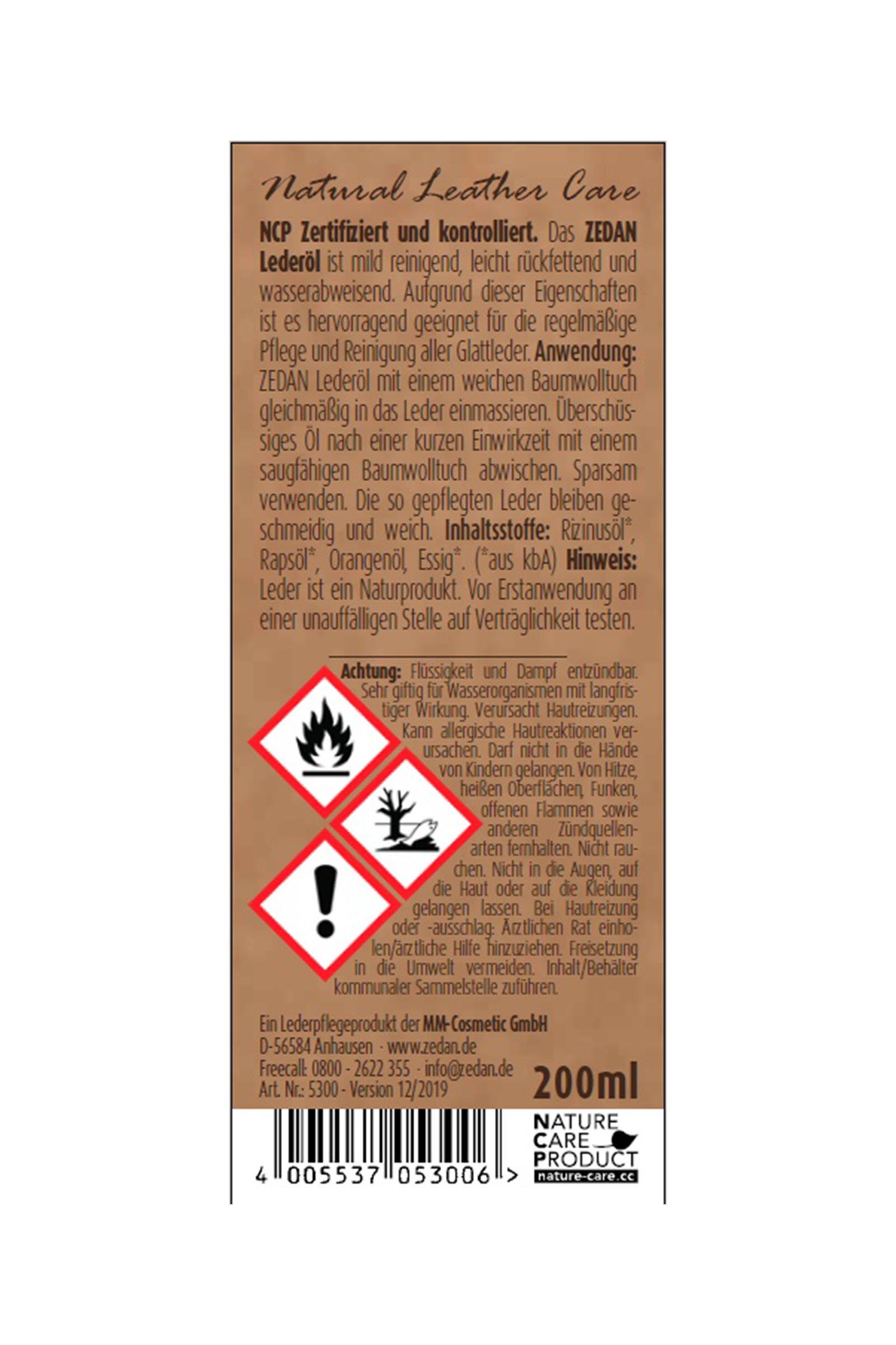 Zedan huille pour cuir, 200ml