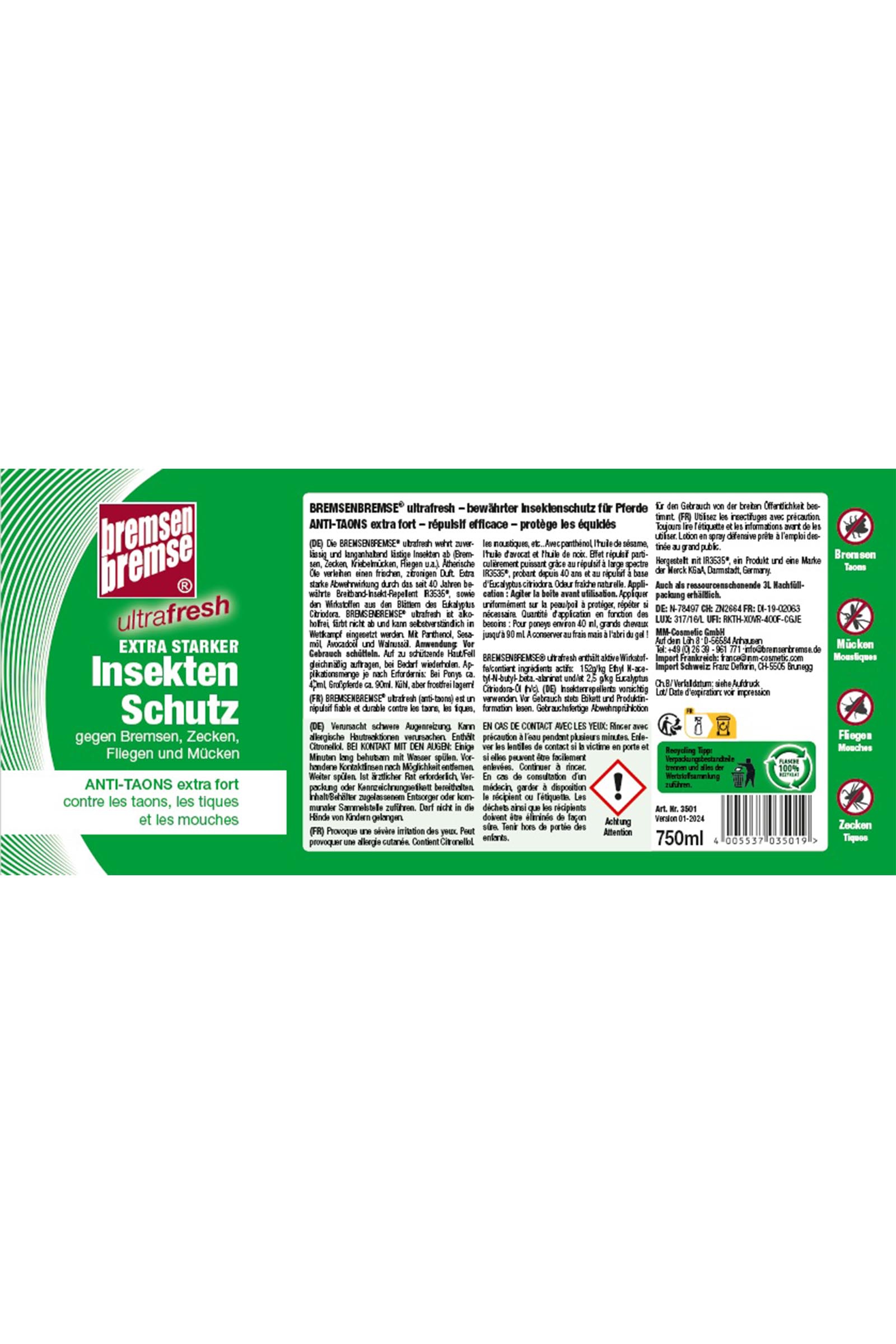 Spray anti-insectes Ultrafresh Bremsenbremse, 750 ml