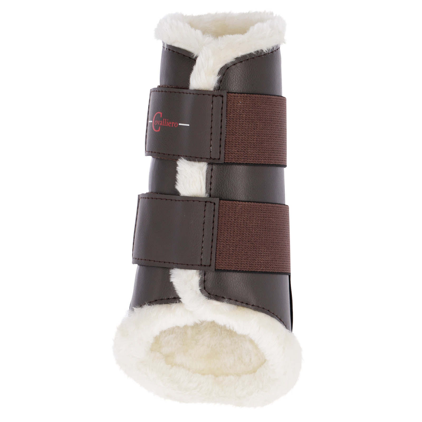 Brown Guêtres de protection protège-tendons de Dressage Covalliero, postérieurs