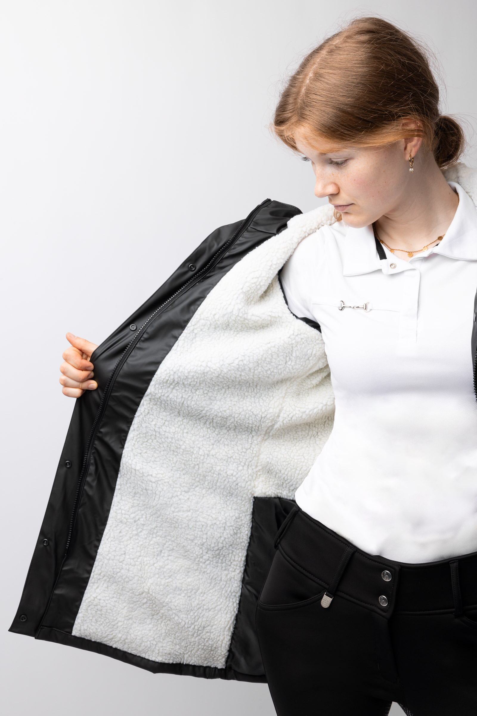 Imperm&eacute;able PU avec polaire Horze Billie, femme