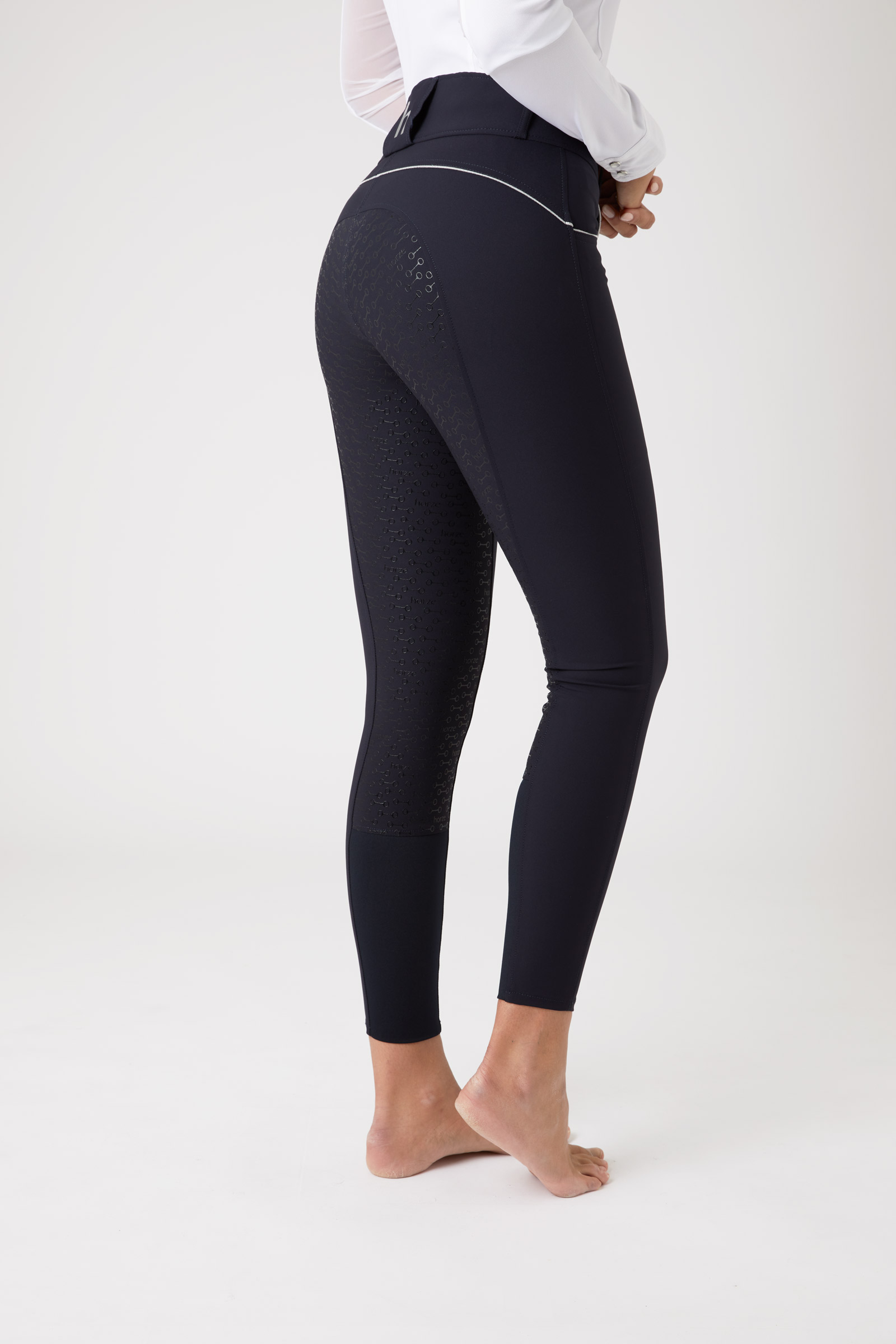 Pantalon d'équitation taille haute fond intégral silicone Horze Aubrey, femme