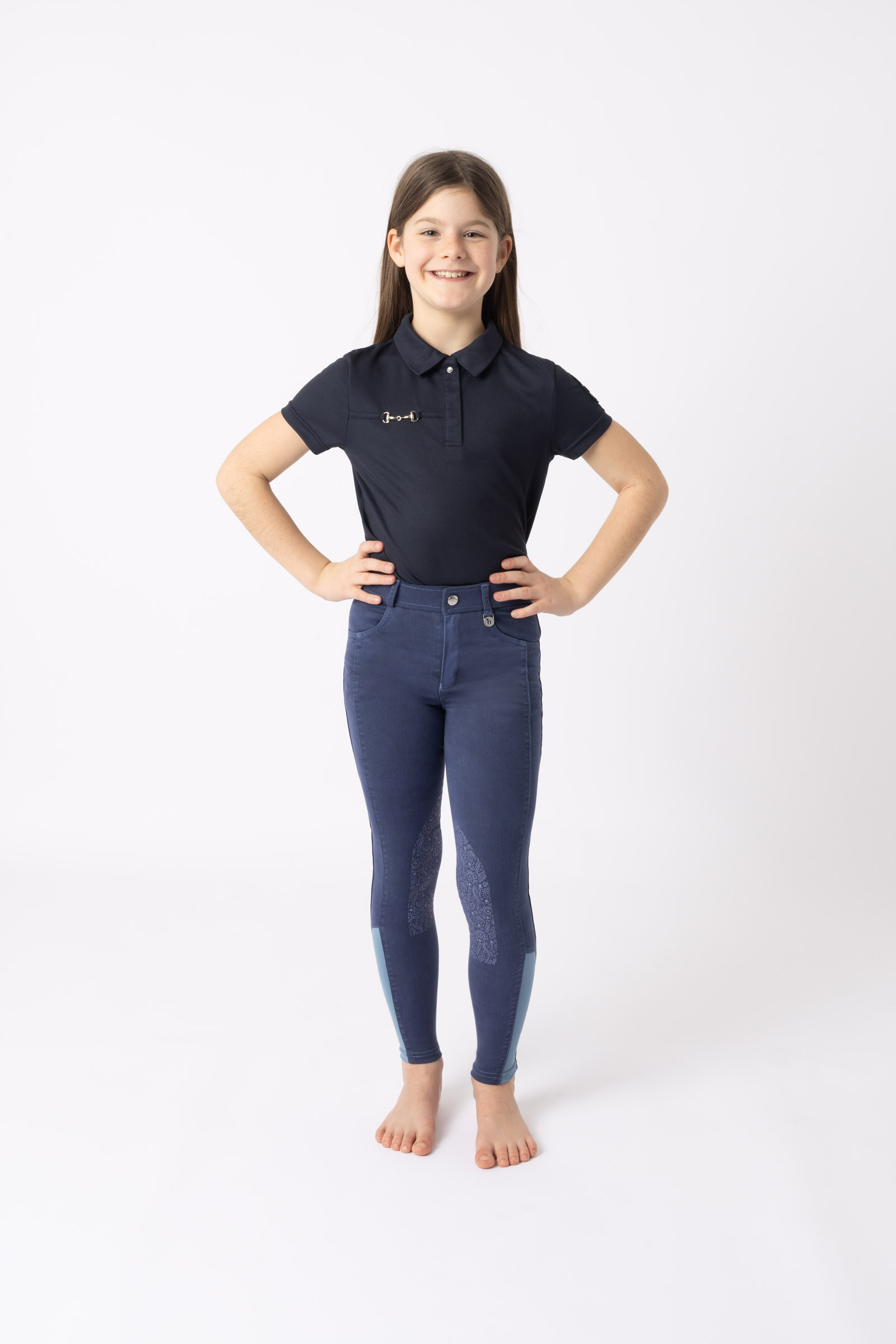 Horze Suki Pantalon d'&eacute;quitation basanes genoux grip, enfant