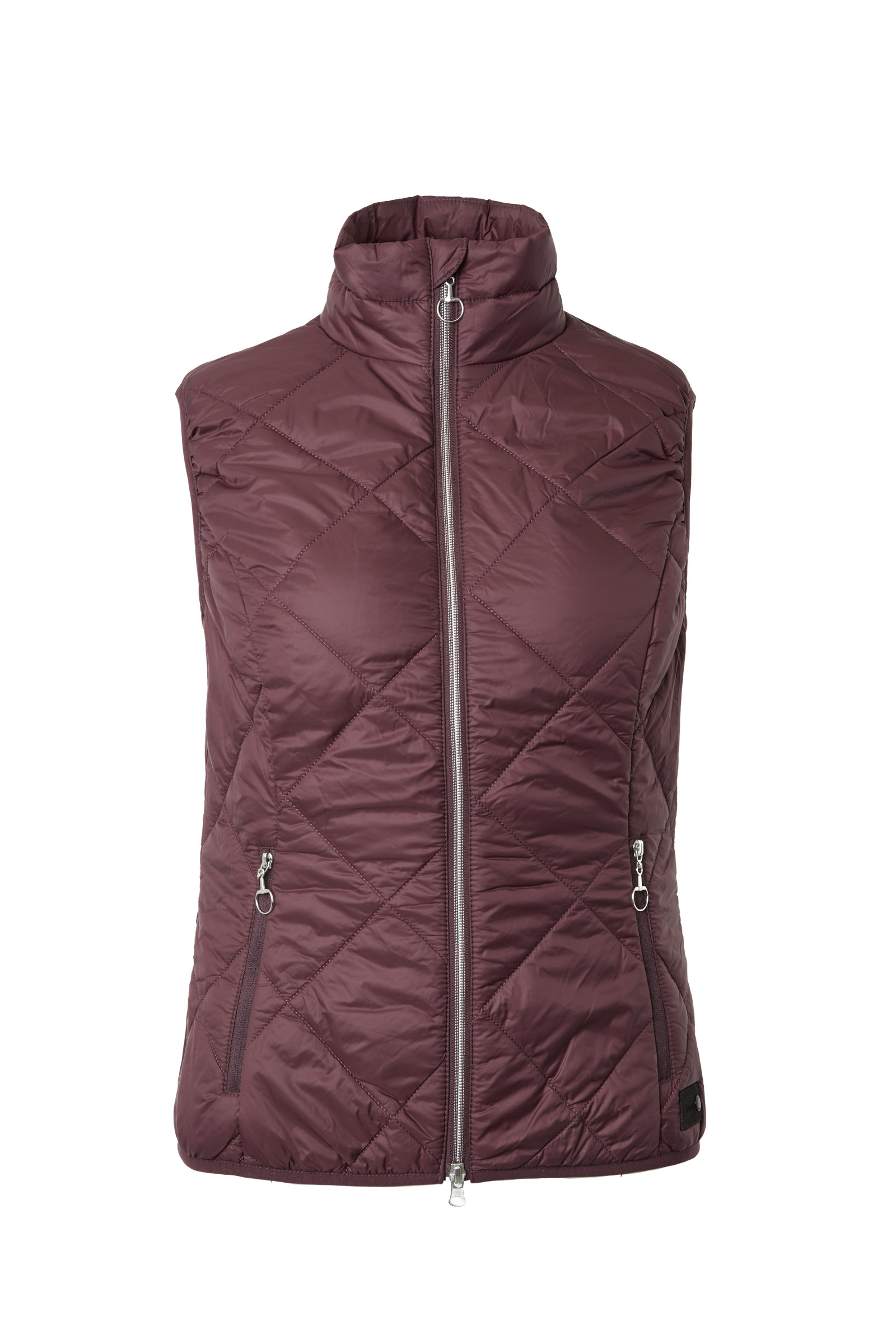 Burgundy Red Mahogany Gilet matelassé léger Horze Martina, femme