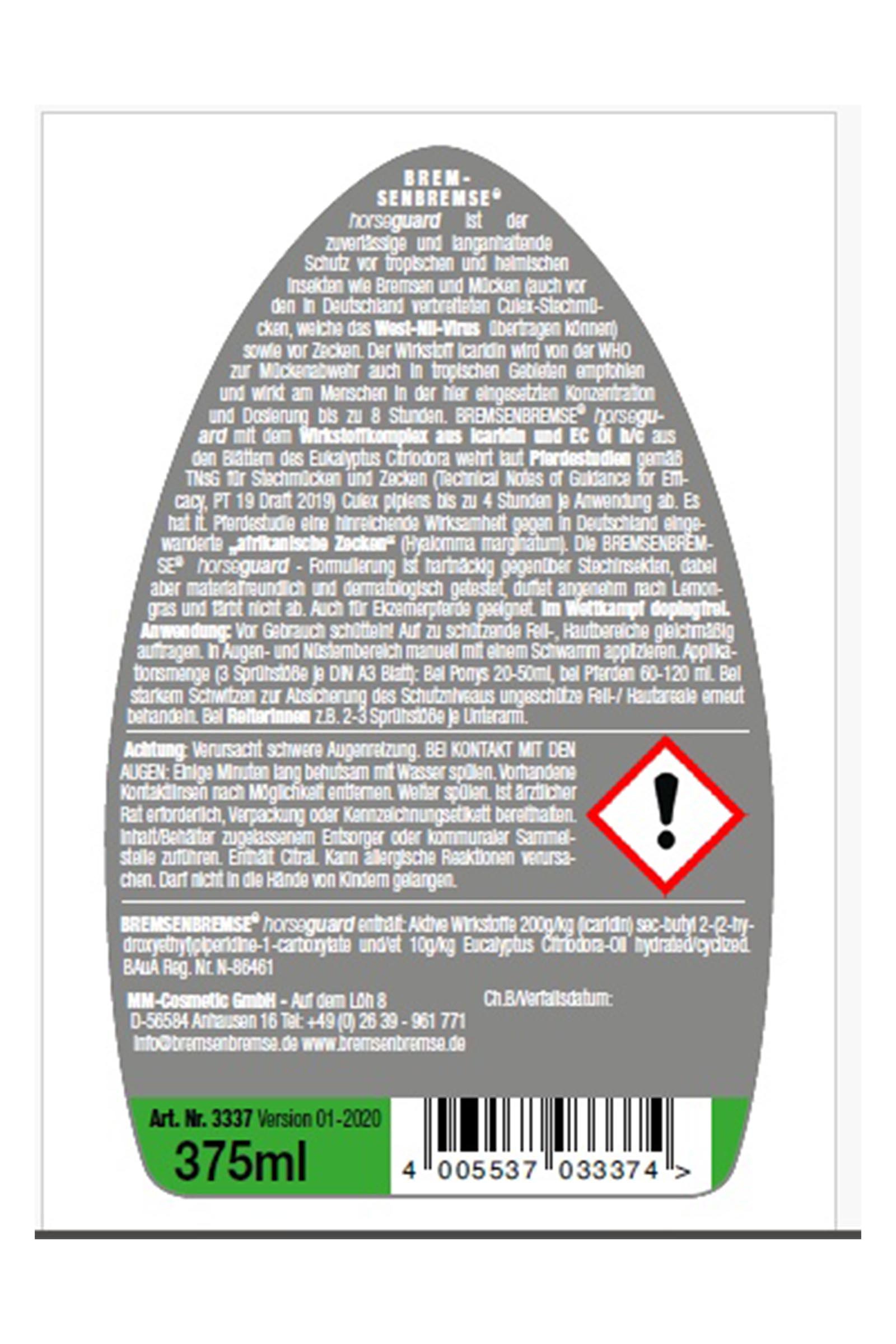 Spray anti-insectes Horseguard Bremsenbremse, 375 ml