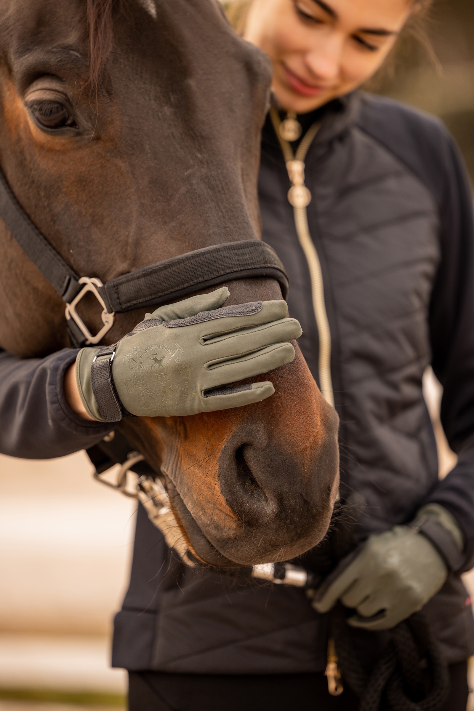 Gants d'&eacute;quitation B Vertigo Laia, femme, avec logo imprim&eacute;
