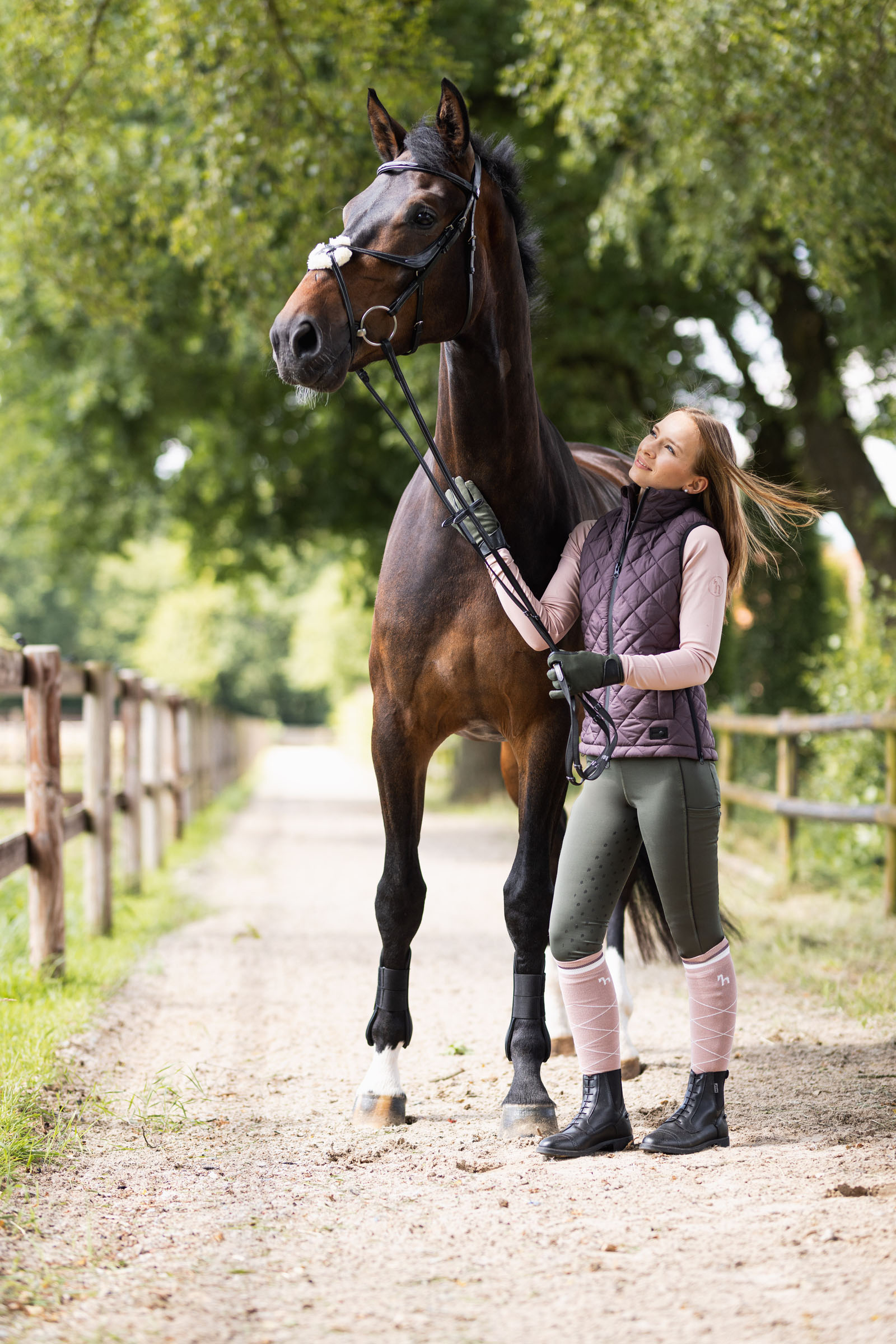Doudoune gilet d'équitation sans manches pour femme Horze Jeune Cavalier NAIA
